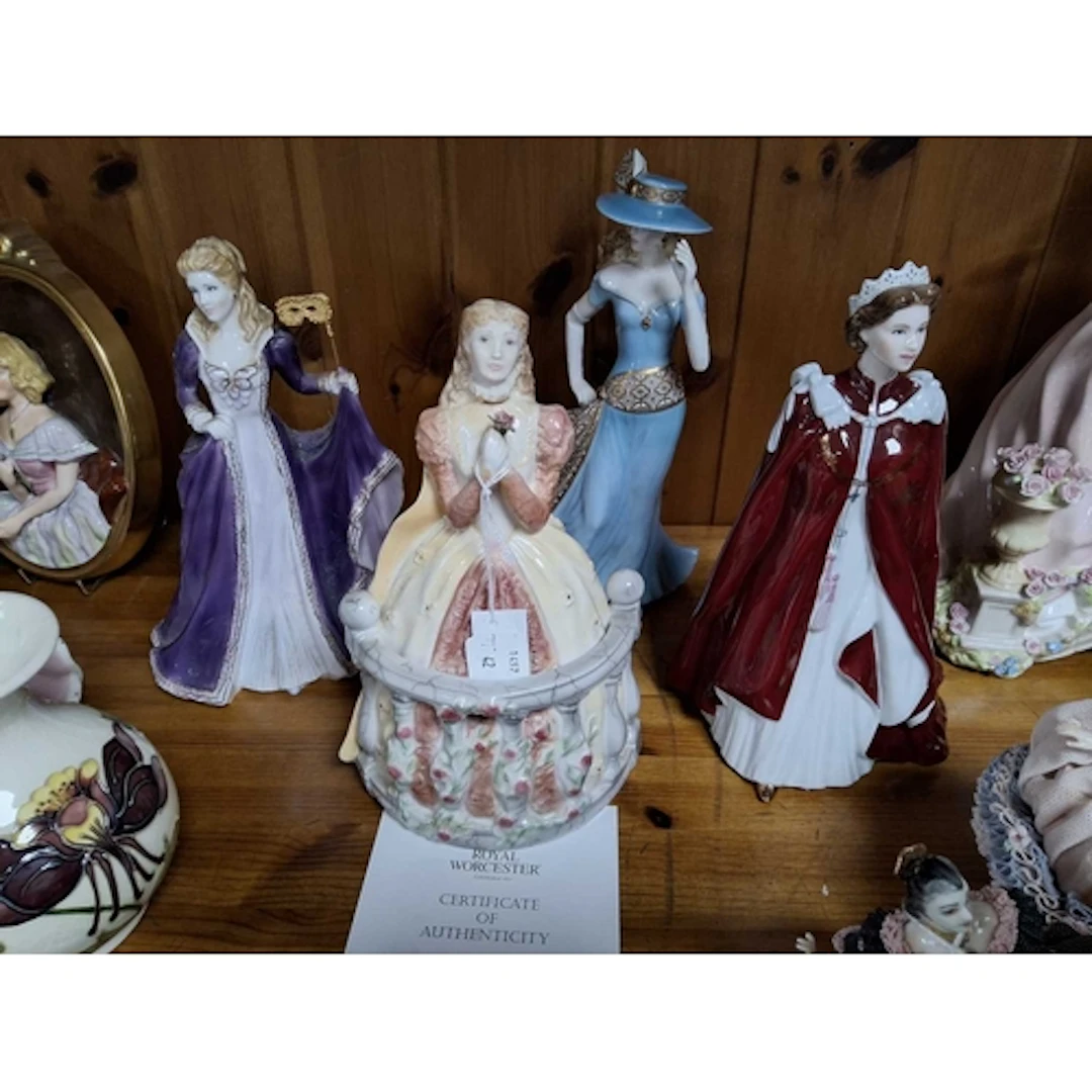 A GROUP OF FOUR ROYAL WORCESTER FIGURINES comprising 'Juliet...