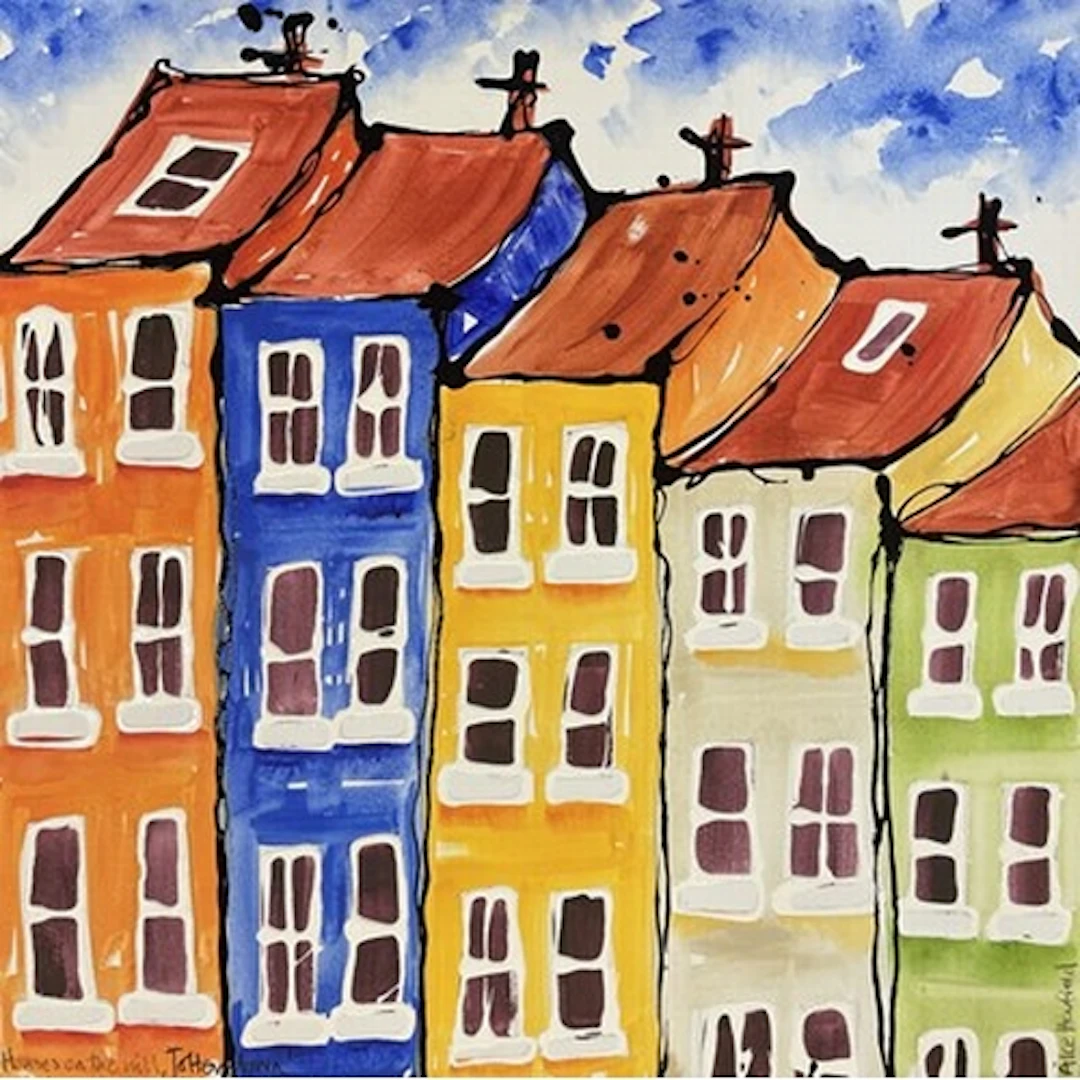 Alce Harfield (British contemporary) Houses On The Hill, To...