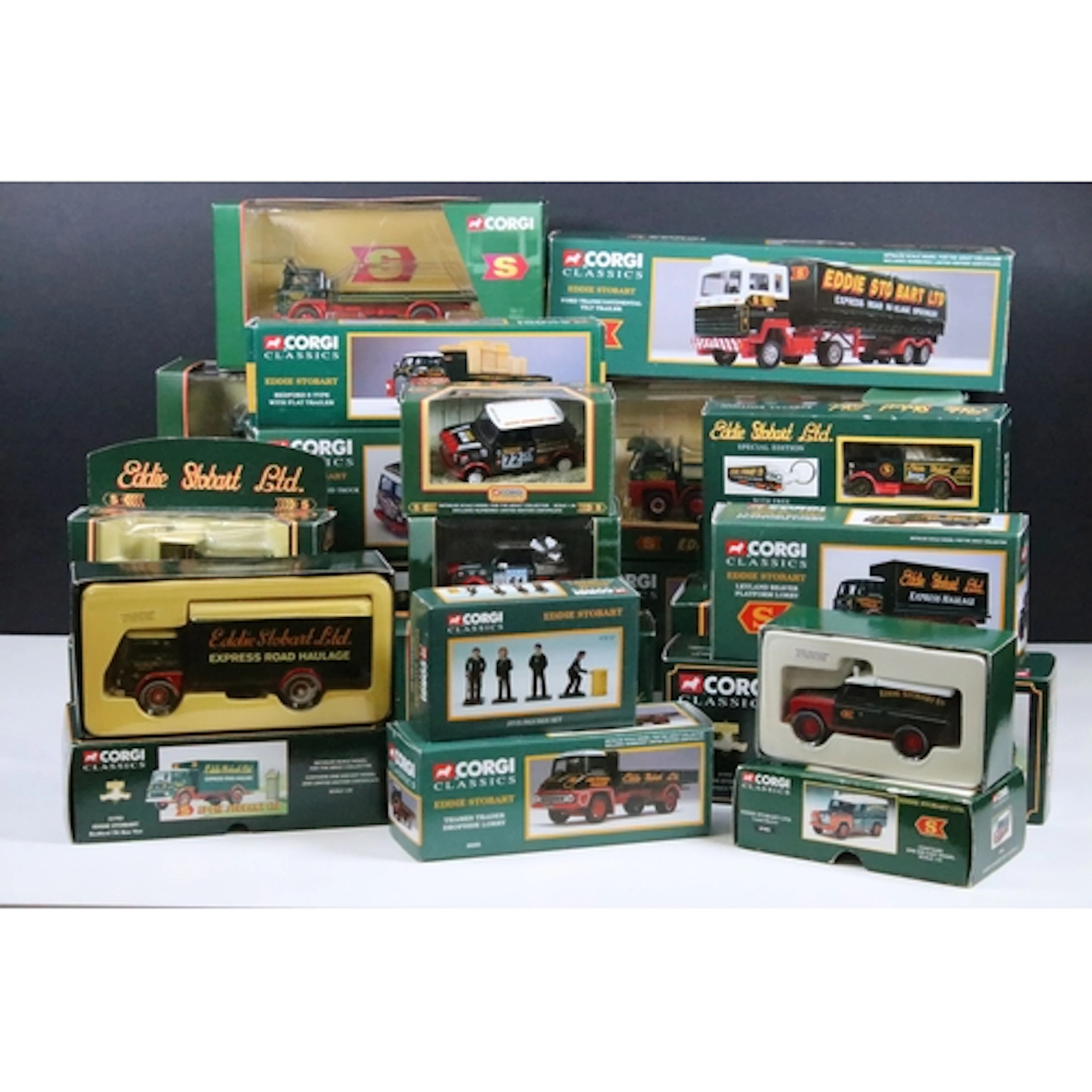 22 Boxed Corgi Eddie Stobart related diecast models to inclu...