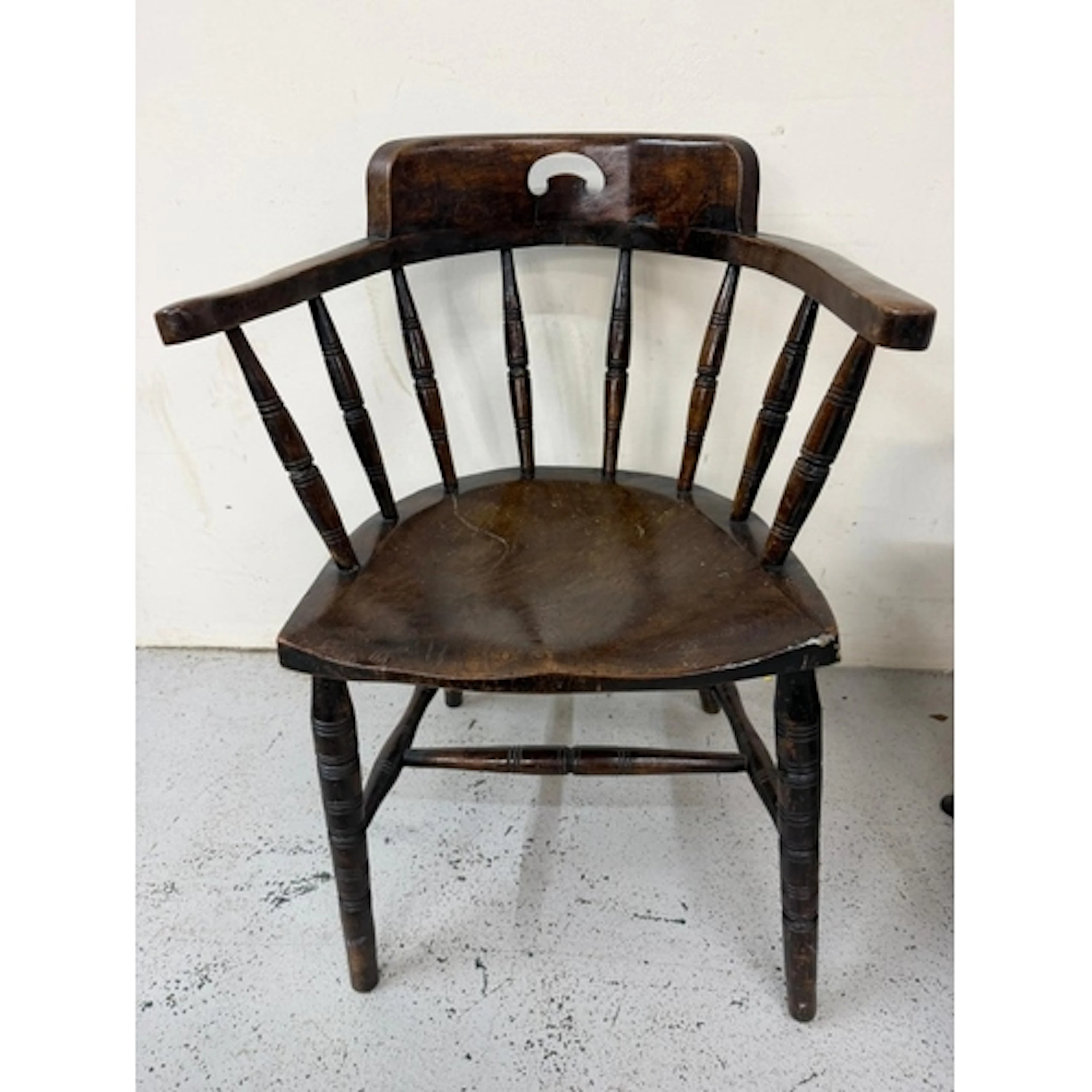 A 19th Century Smokers Bow Captains Chair