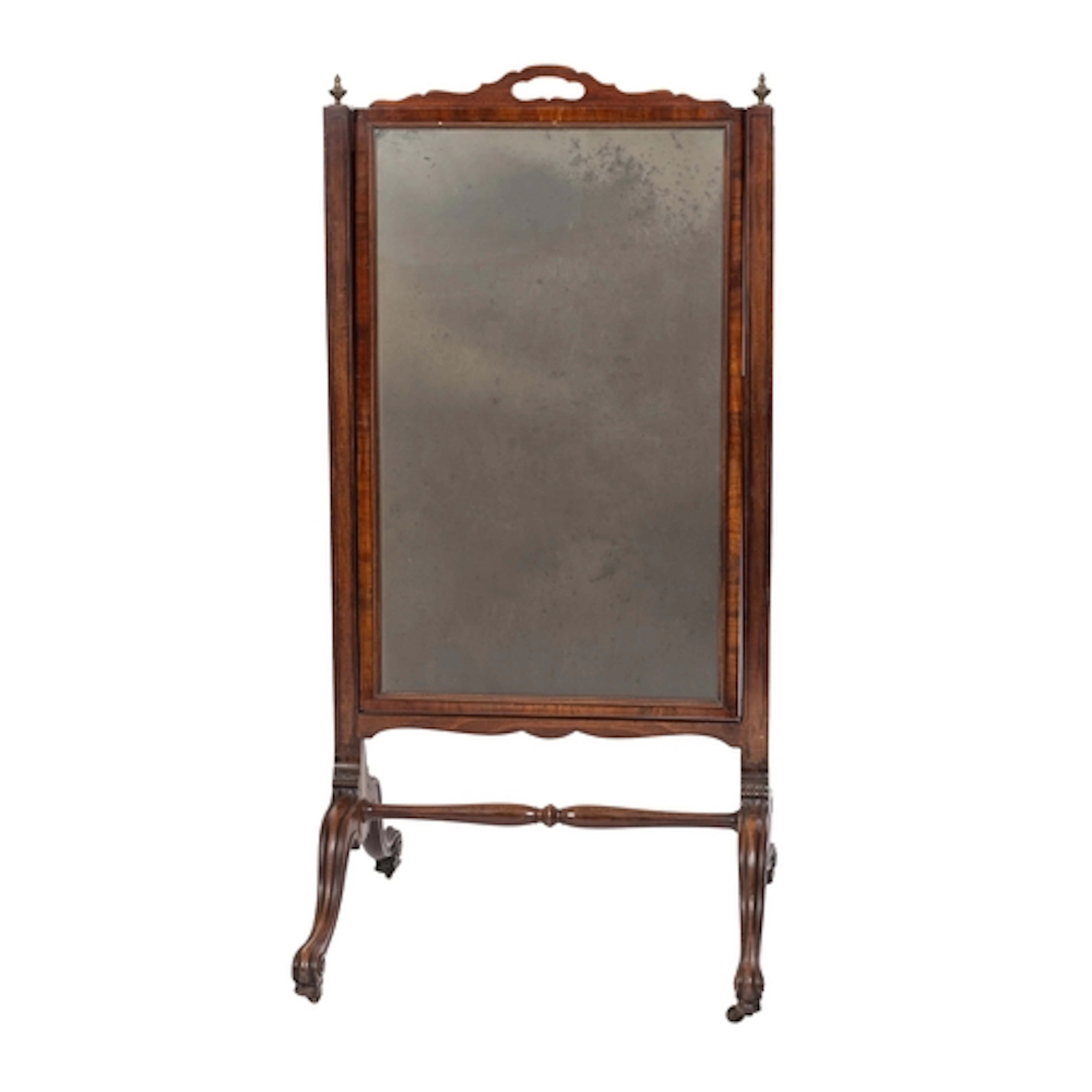 A Regency mahogany cheval mirror, early 19th century; of re...