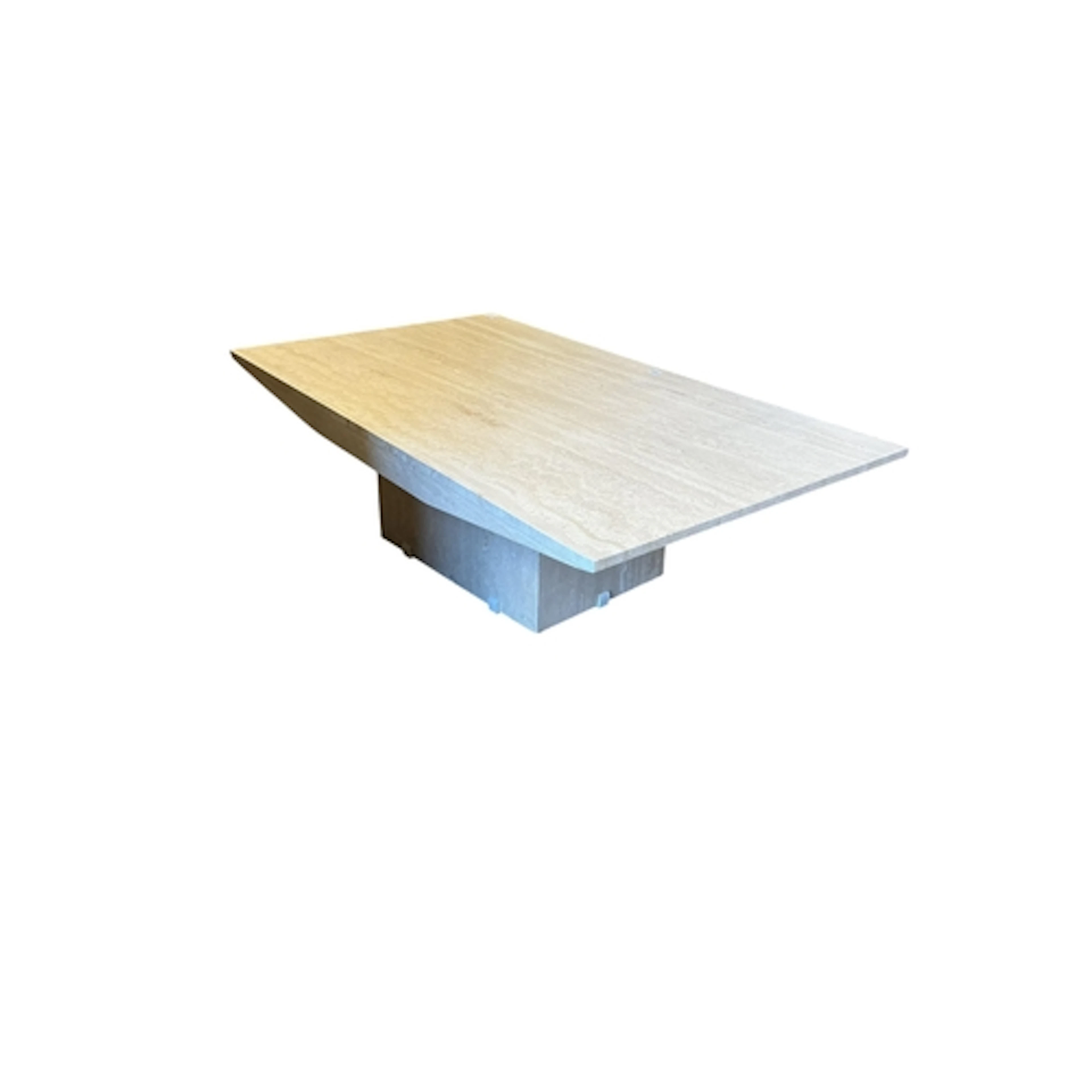A Contemporary Italian travertine coffee table, width 141cm,...