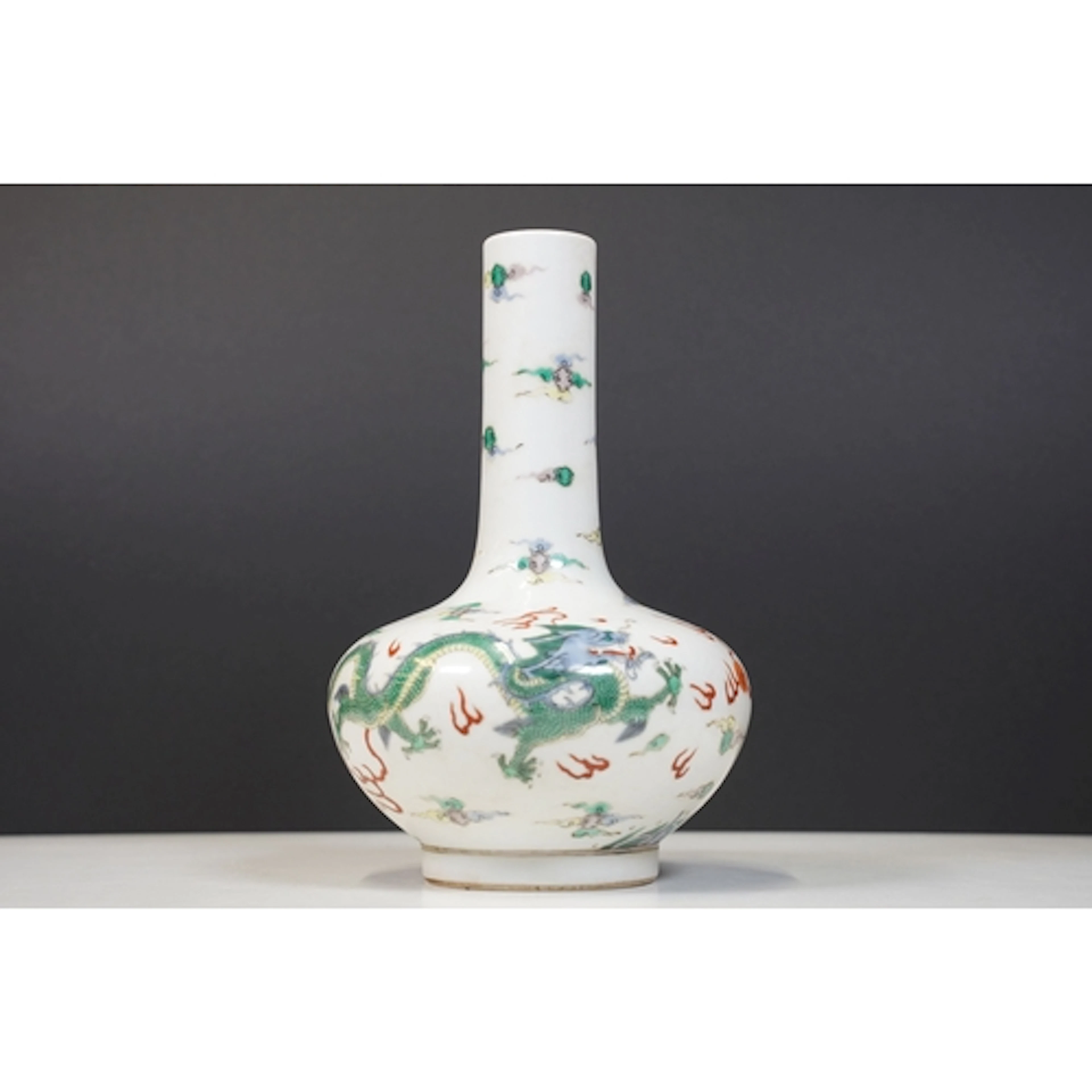 Late 19th/early 20th century Chinese Wucai vase of bottle fo...