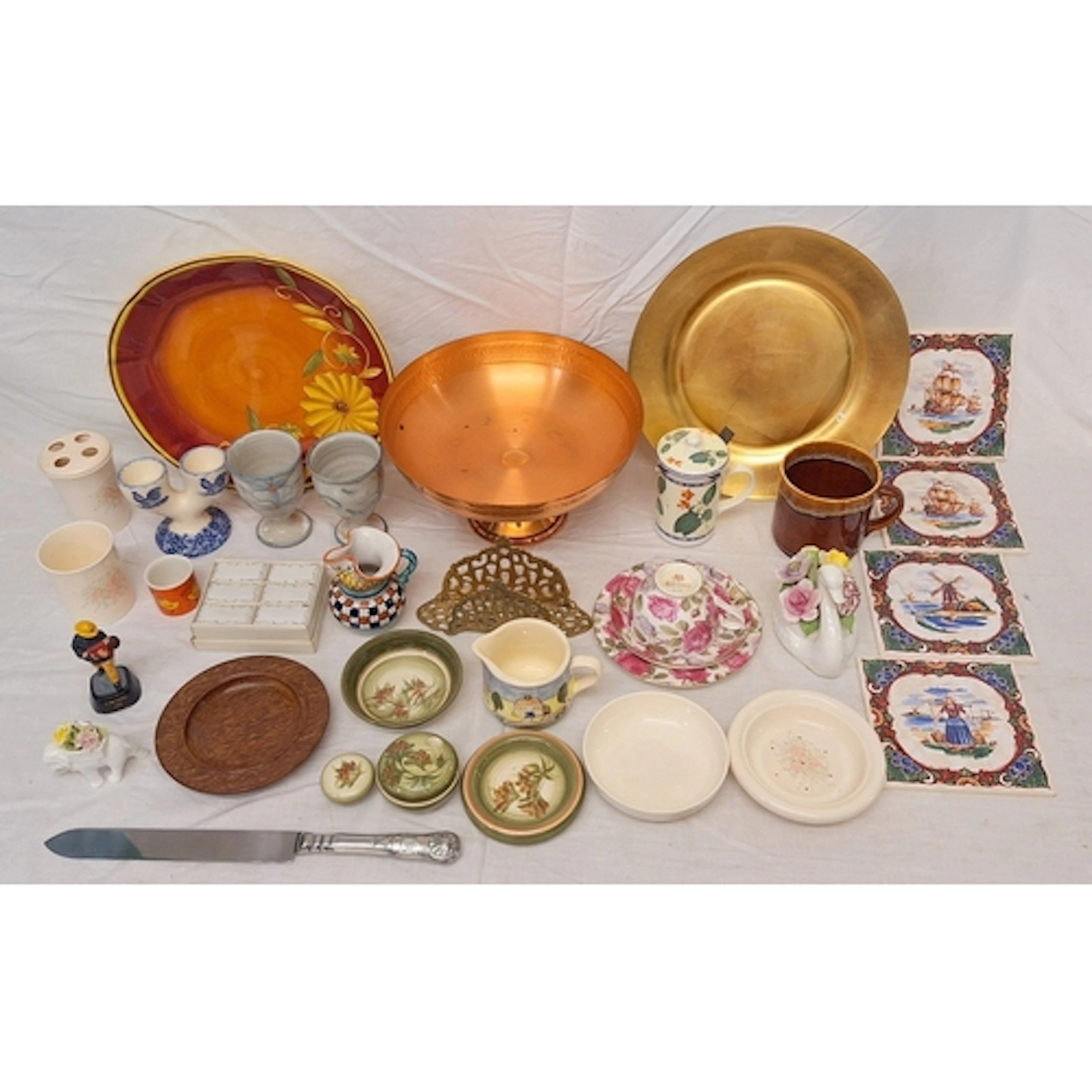Large Decorative Plate decorated with sunflowers, Maxwell Wi...