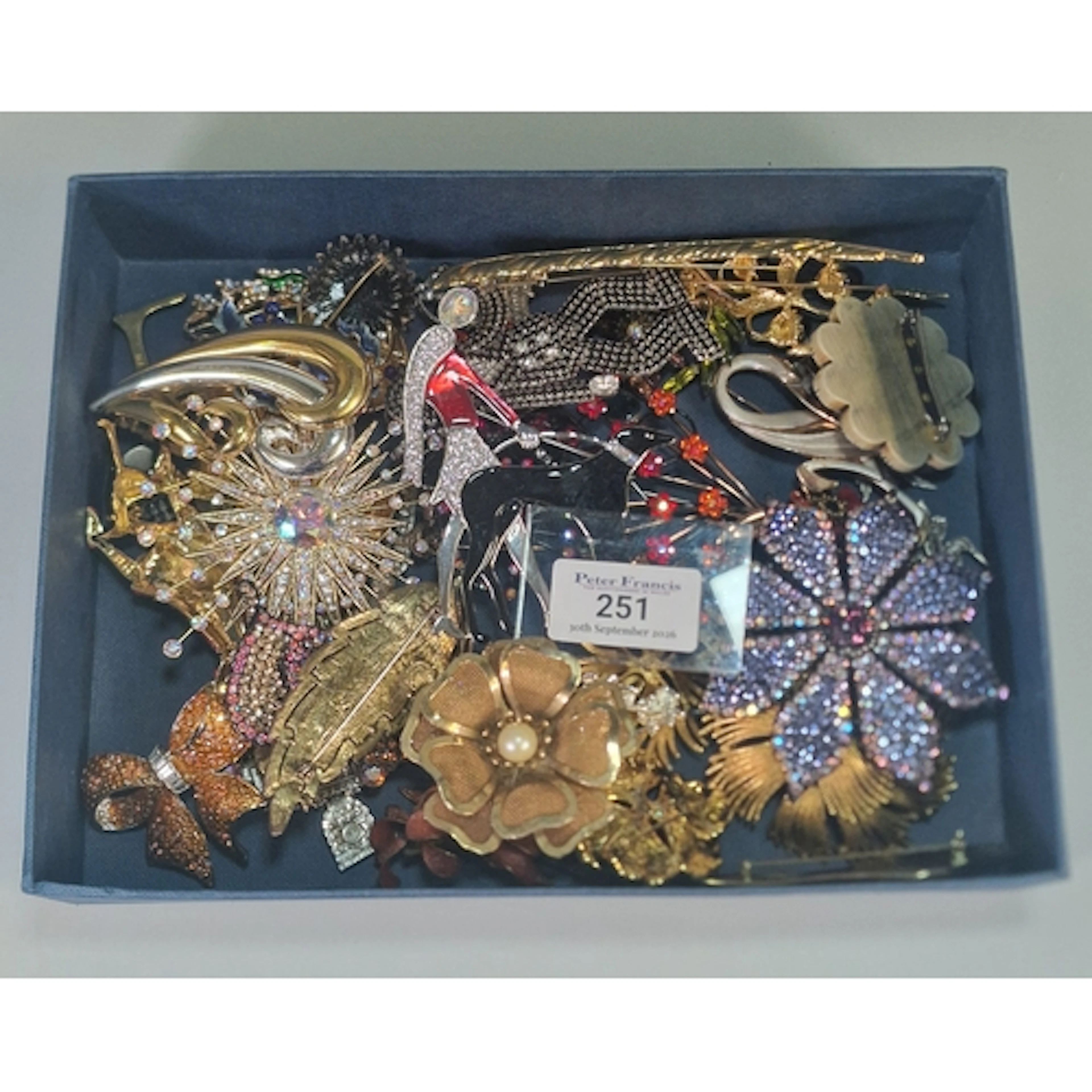 Collection of costume brooches, some by Butler and Wilson, t...