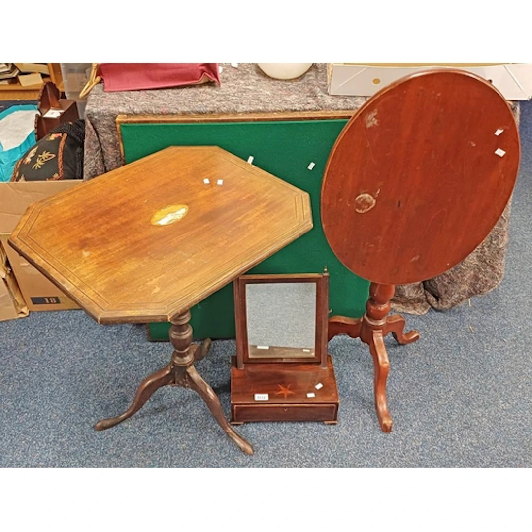 INLAID MAHOGANY DRESSING TABLE MIRROR WITH SINGLE DRAWER TO ...