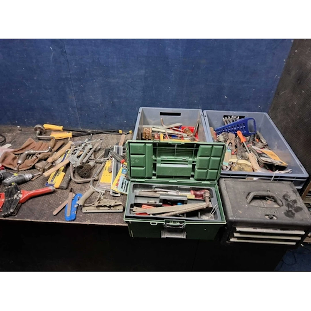 TWO TRAYS CONTAINING TOOLS including a Record No.044 plane b...
