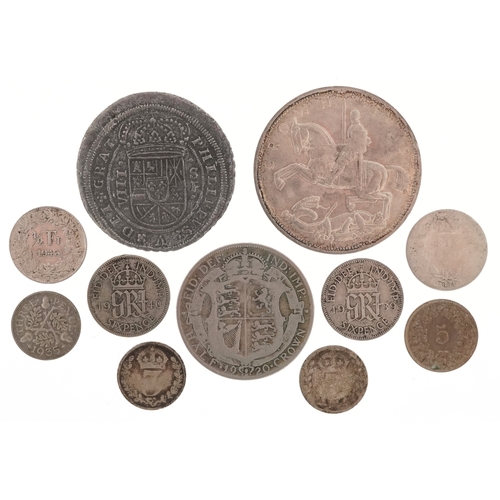 A small quantity of 19th century and later silver coins incl...