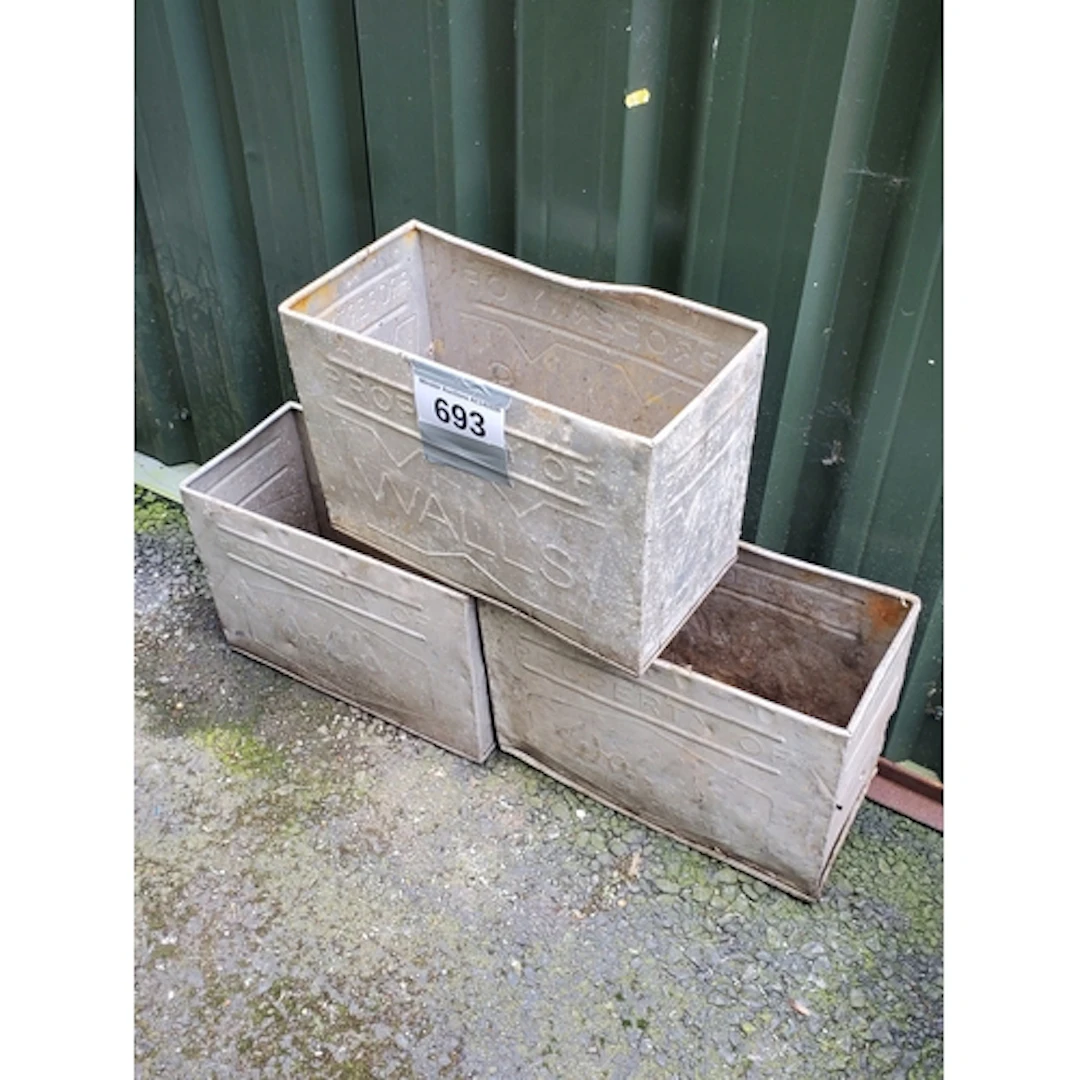 Three Walls galvanised Bins
