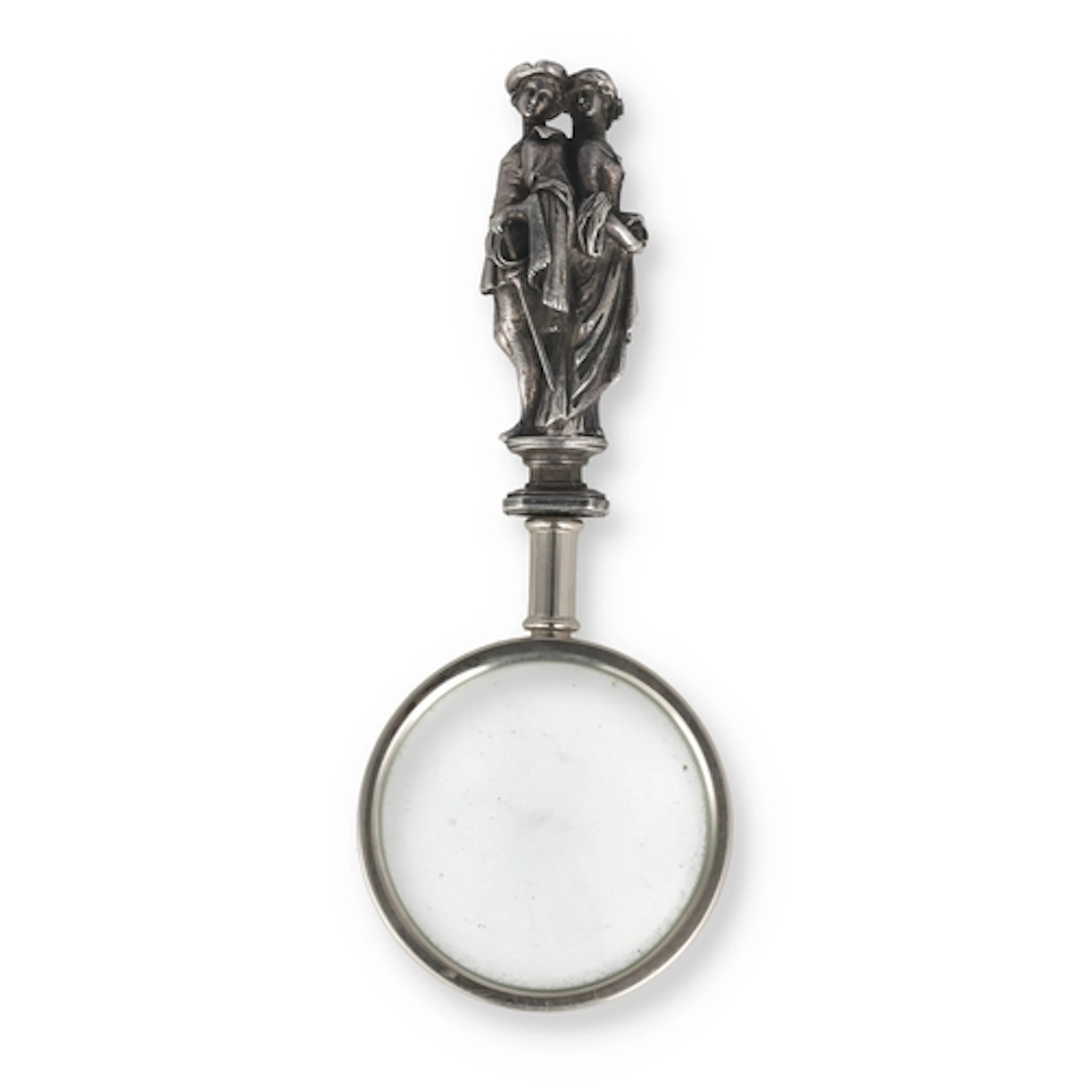 A FROMENT-MEURICE SILVER ROMEO AND JULIET DESK SEAL Marked '...