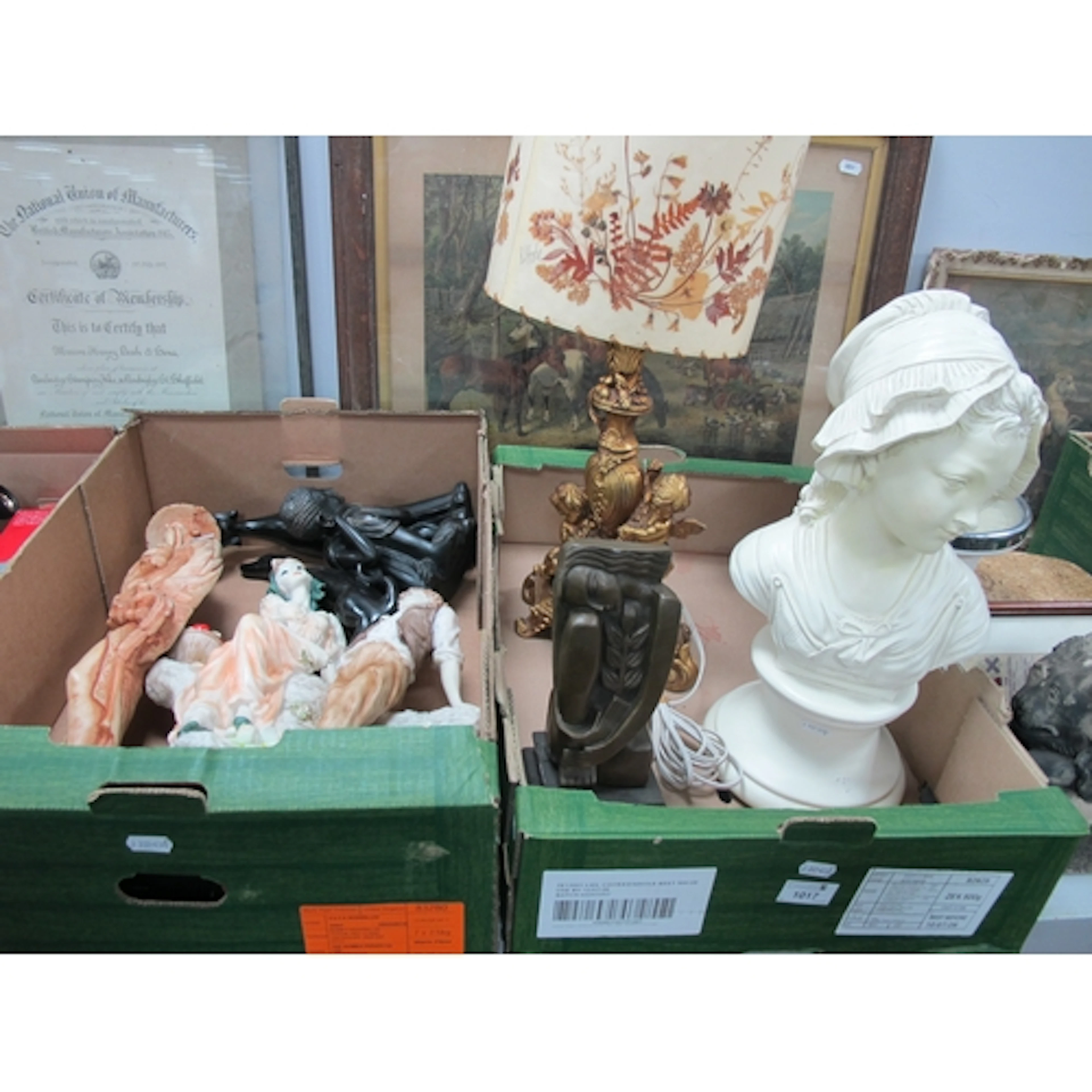Quantity of figures in various materials, including A. Santi...
