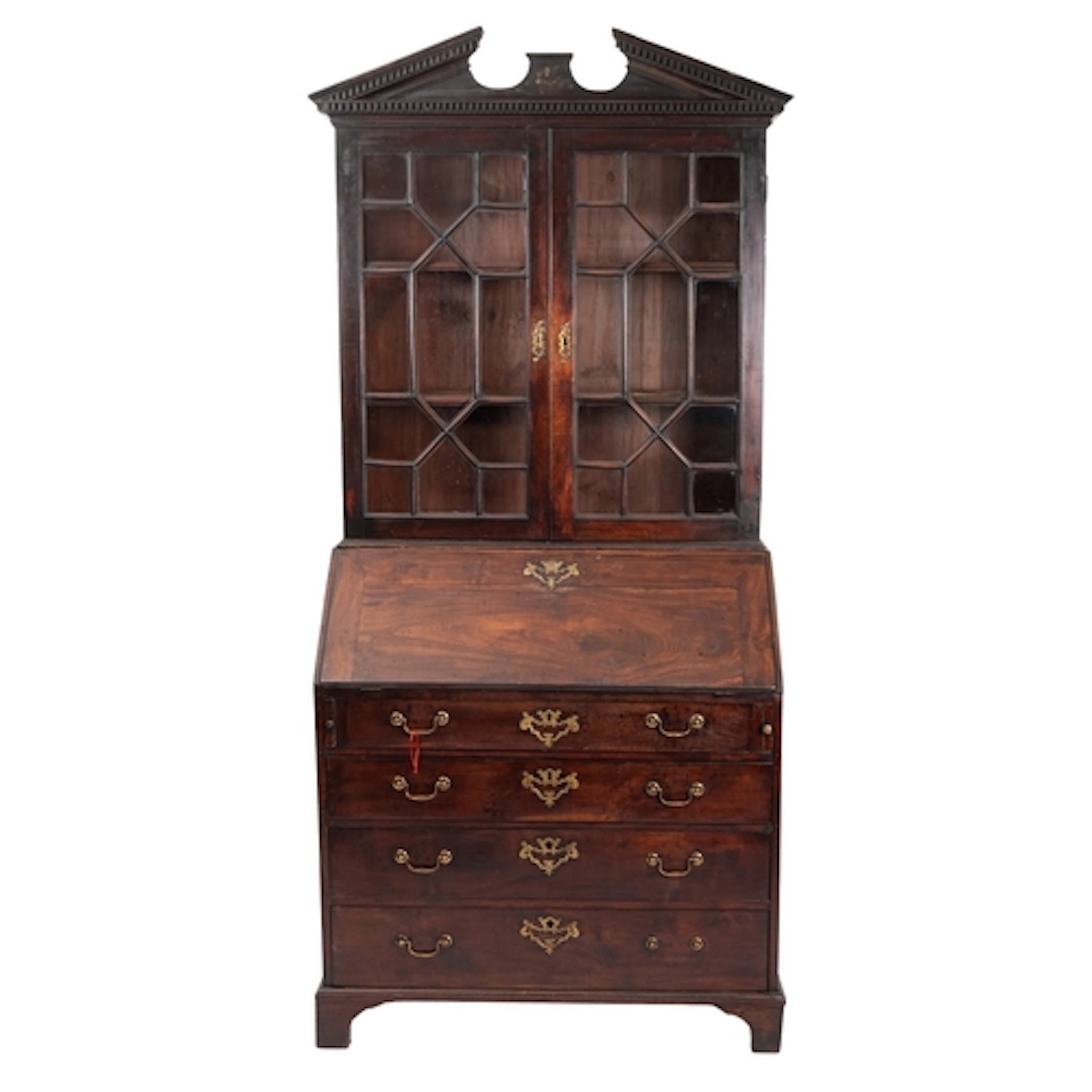 A George III mahogany and glazed bureau bookcase, late 18th ...