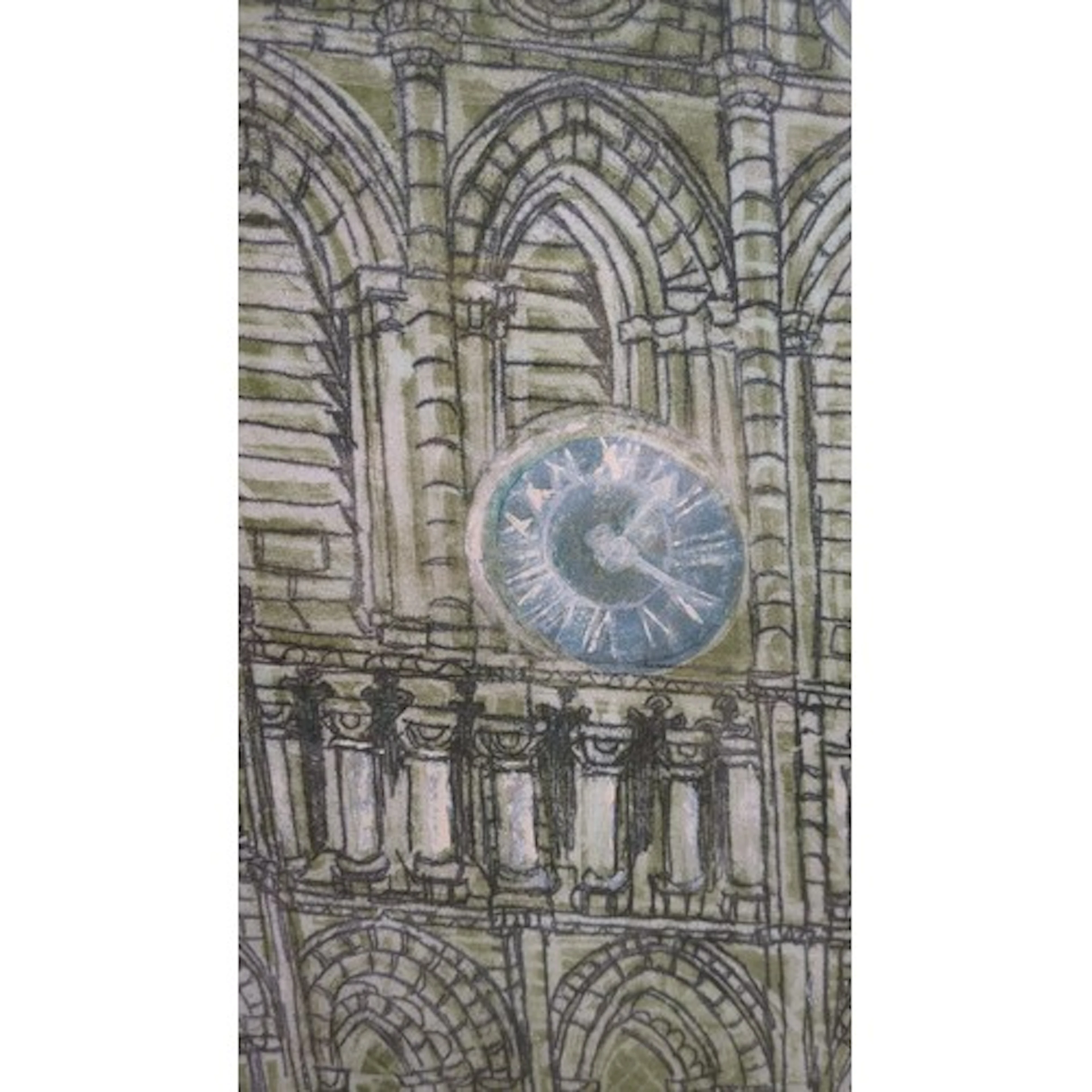 Jen Parker, coloured linocut or relief print—architectural s...