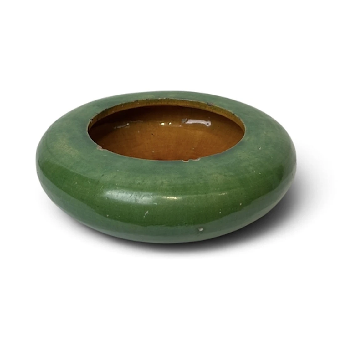 A CHINESE QING MONOCHROME APPLE GREEN BASIN 33cm Diameter...