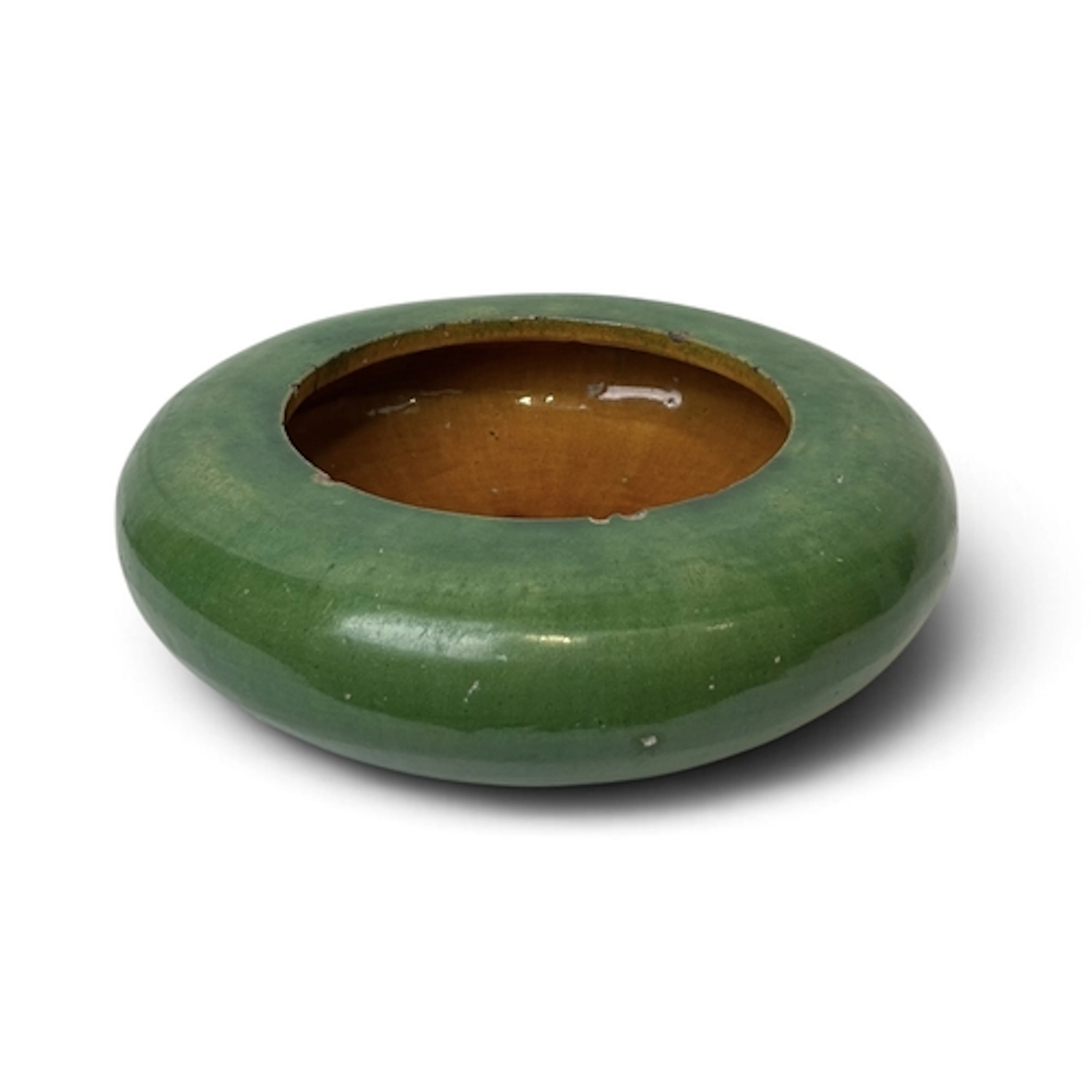A CHINESE QING MONOCHROME APPLE GREEN BASIN 33cm Diameter...