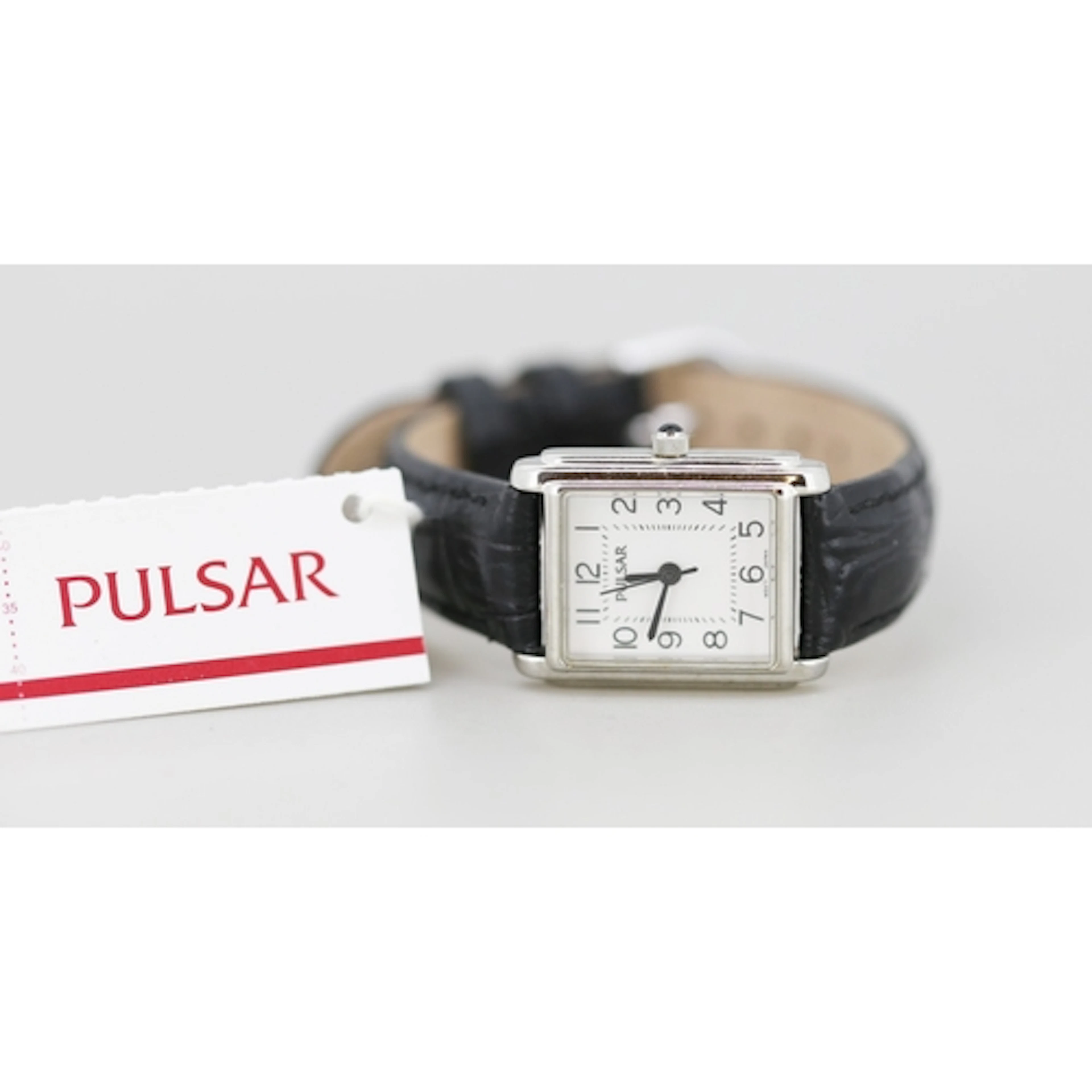 Pulsar Silver Tone Ladies Wristwatch Arabic Numerals Black L...
