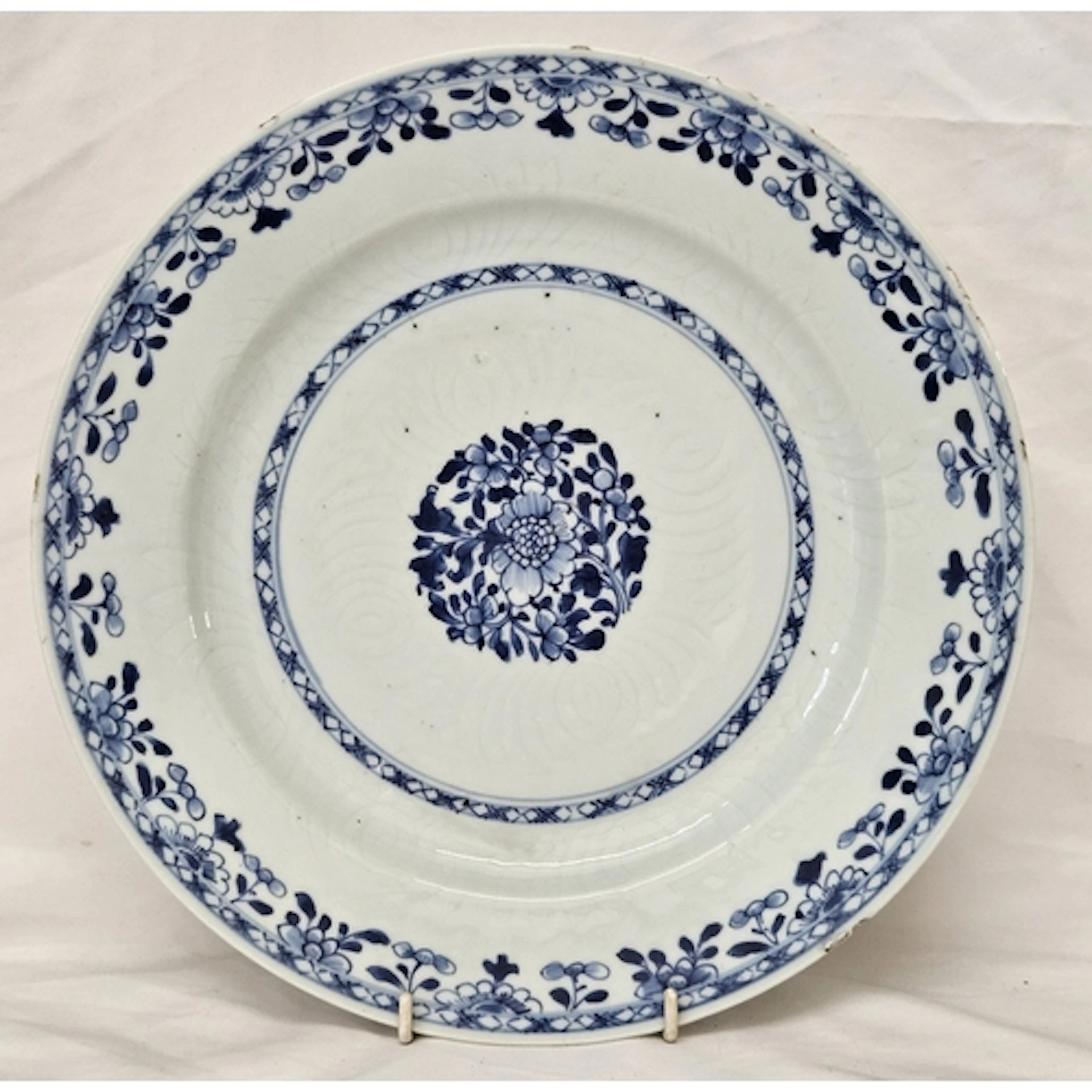 Chinese Blue & White Porcelain Dish with floral decoration, ...
