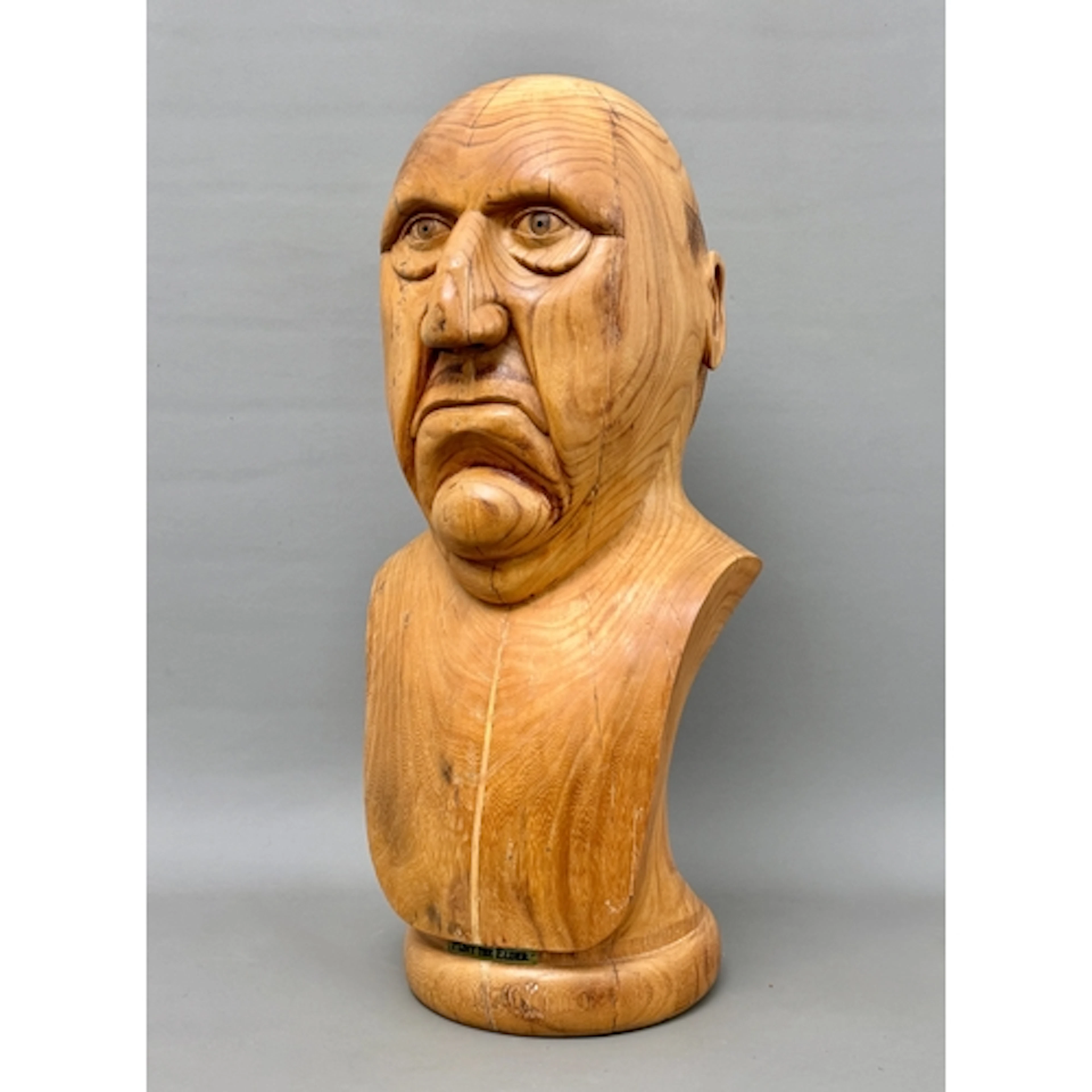 A large elm carved bust of 'Pliny the Elder' - by John Hoyl...