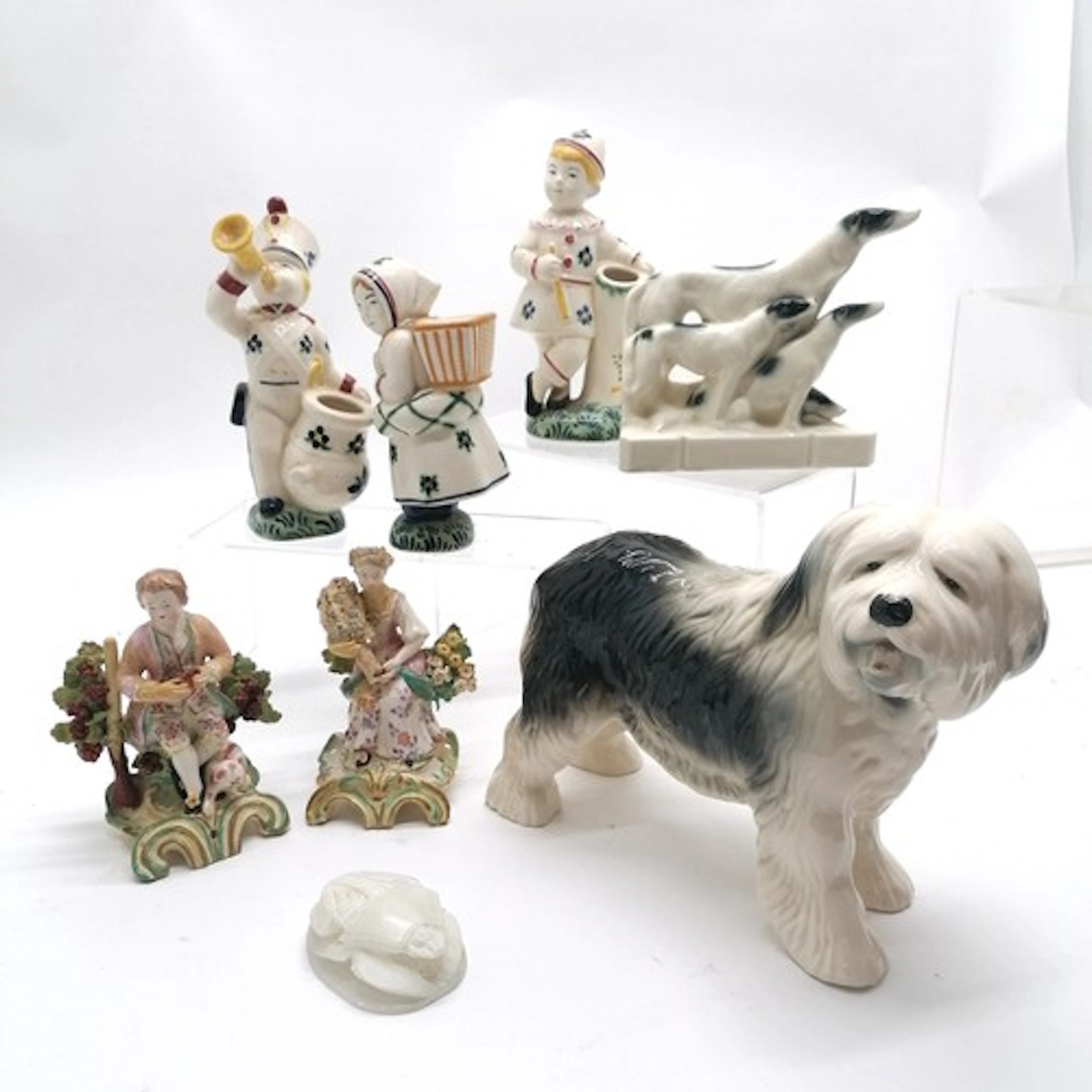 3 x Royal Copehagen aluminia faience figurines (trumpet boy ...