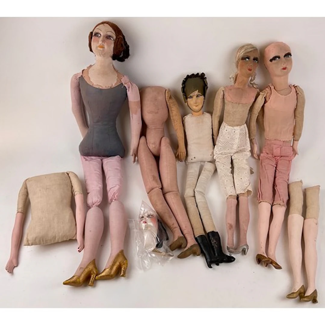 Collectables - a 1920s/30s Continental boudoir doll, painted...
