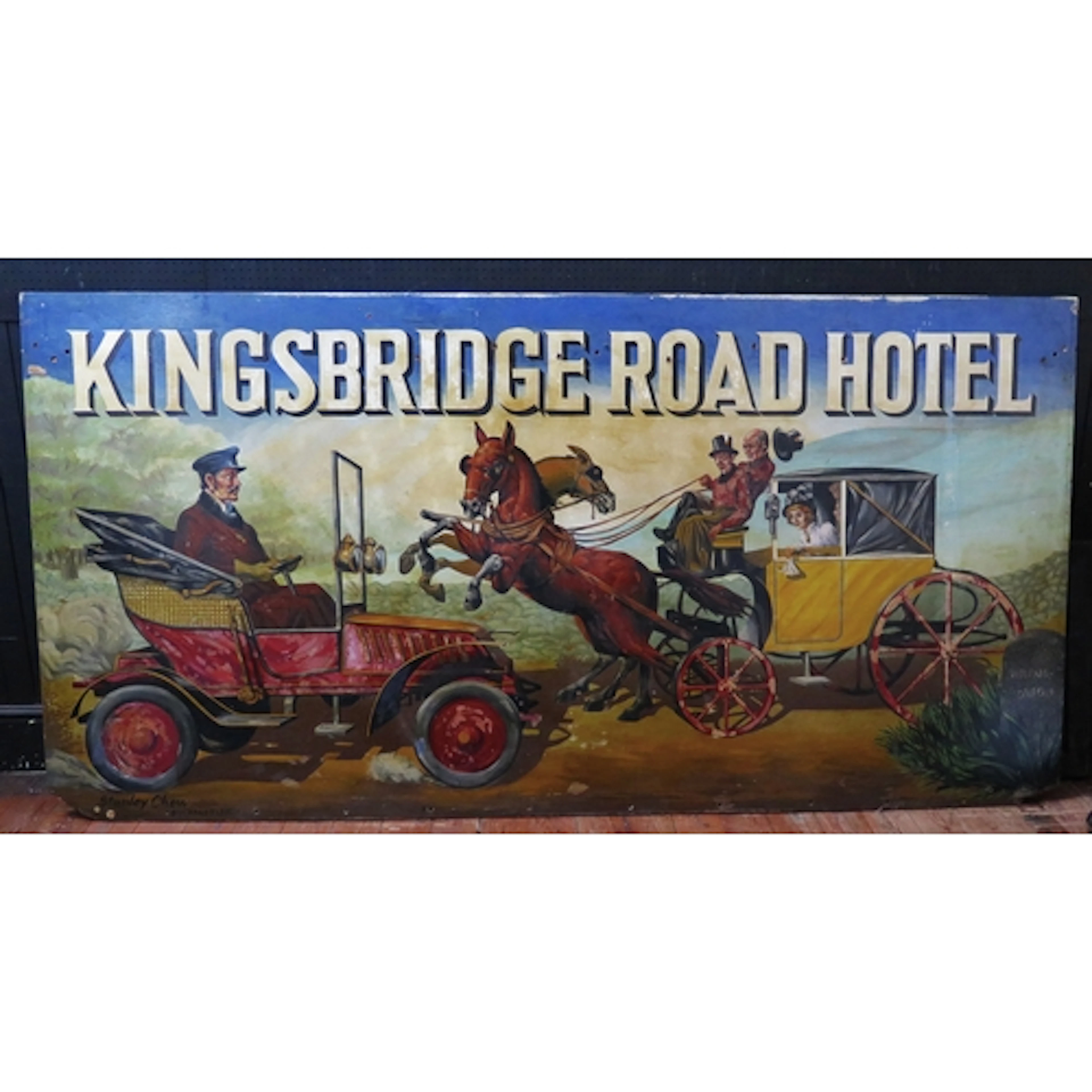 Kingsbridge Road Hotel - A large painted wooden advertising ...