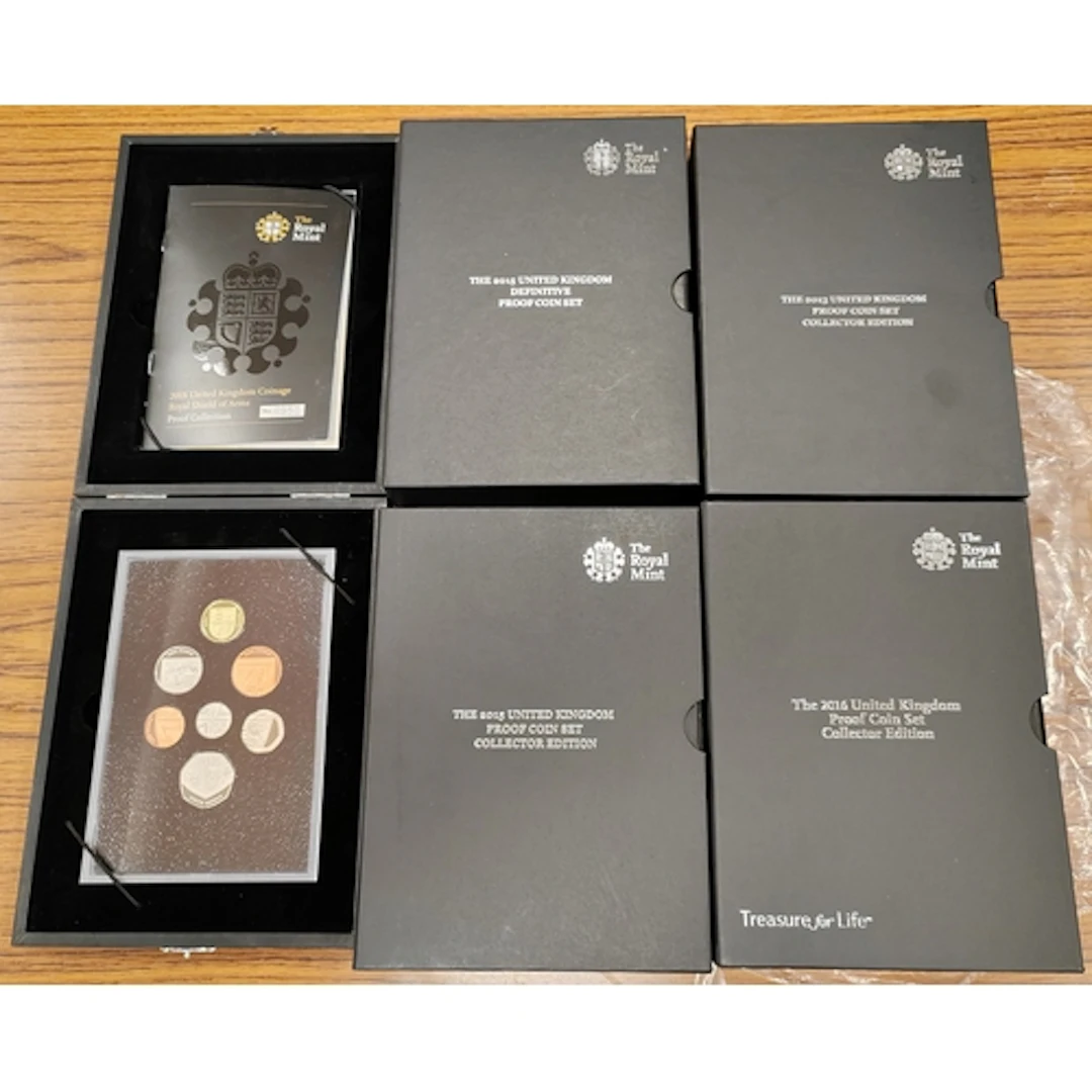 Range of boxed proof sets FDC, includes 2008 Royal Shields, ...