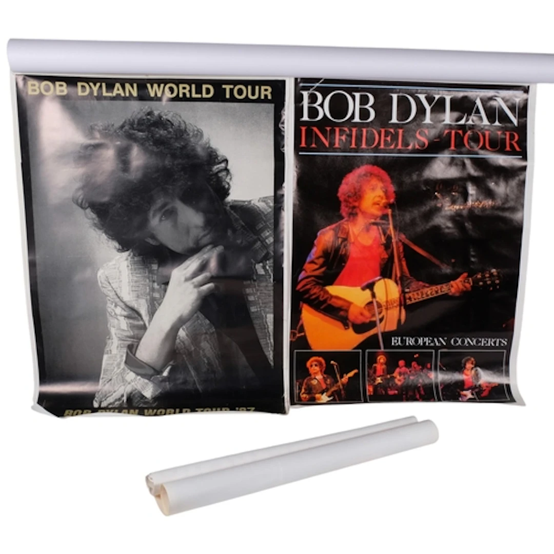 A collection of 4 various Bob Dylan poster prints