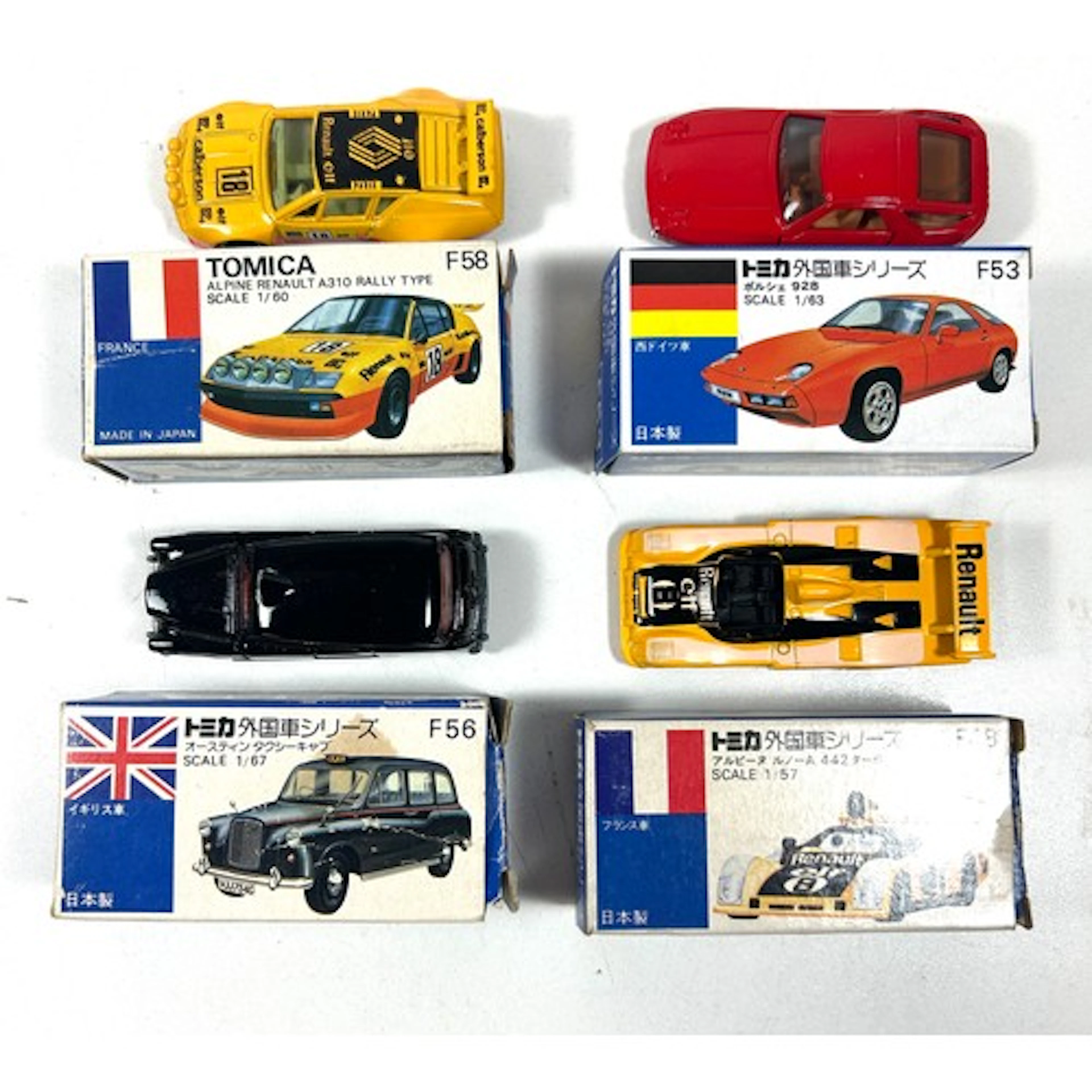 4 Tomica models inc; 'Alpine Renault A310 Rally Type no F58'...
