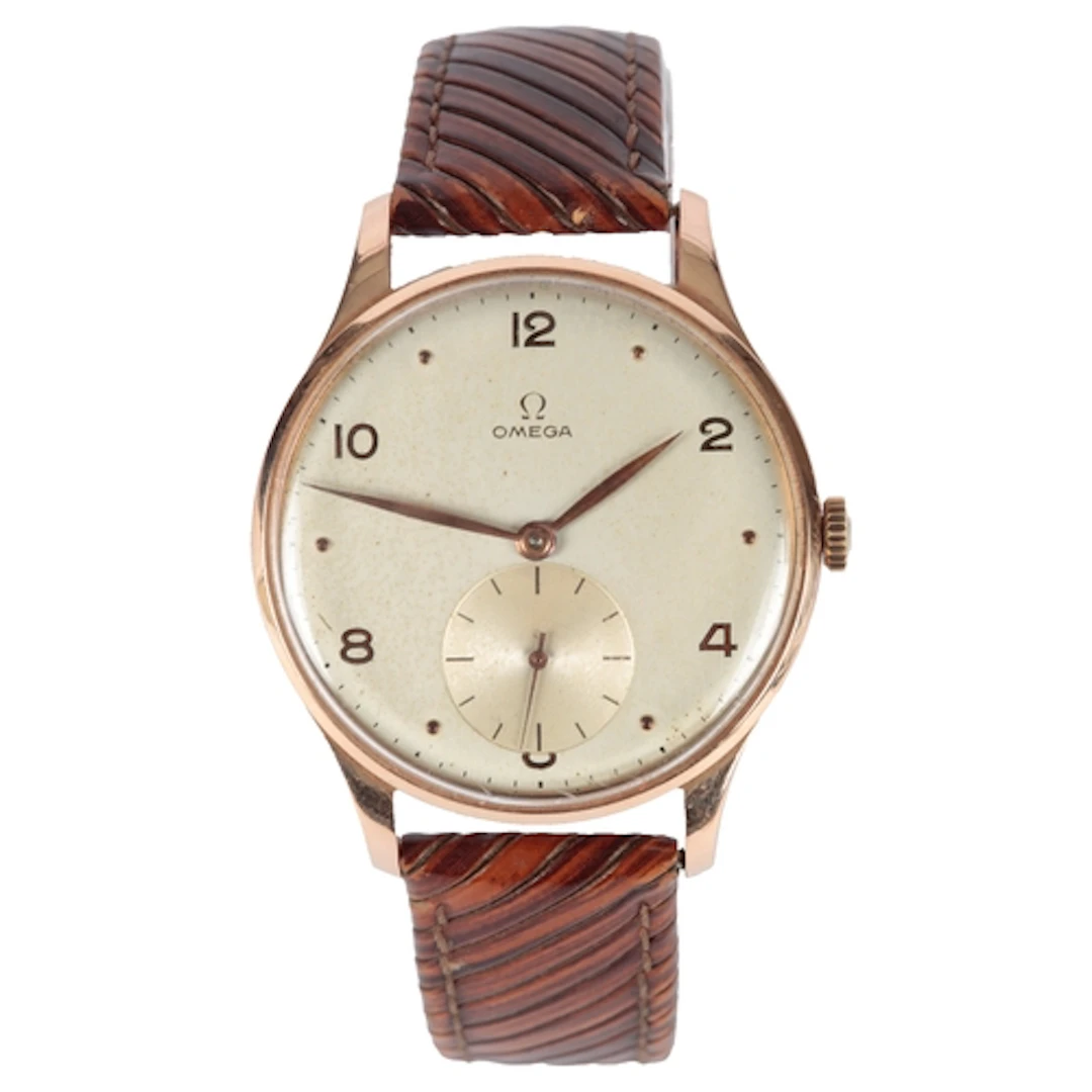 A gentleman's late 1940's 14k gold Omega jumbo manual wind w...