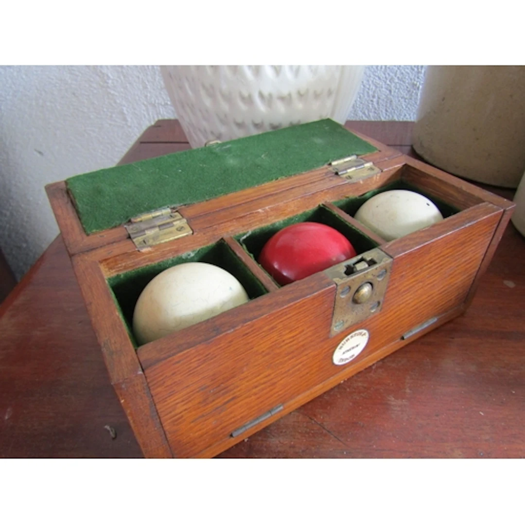 Billard Balls Victorian Contained Within Original Case by Th...