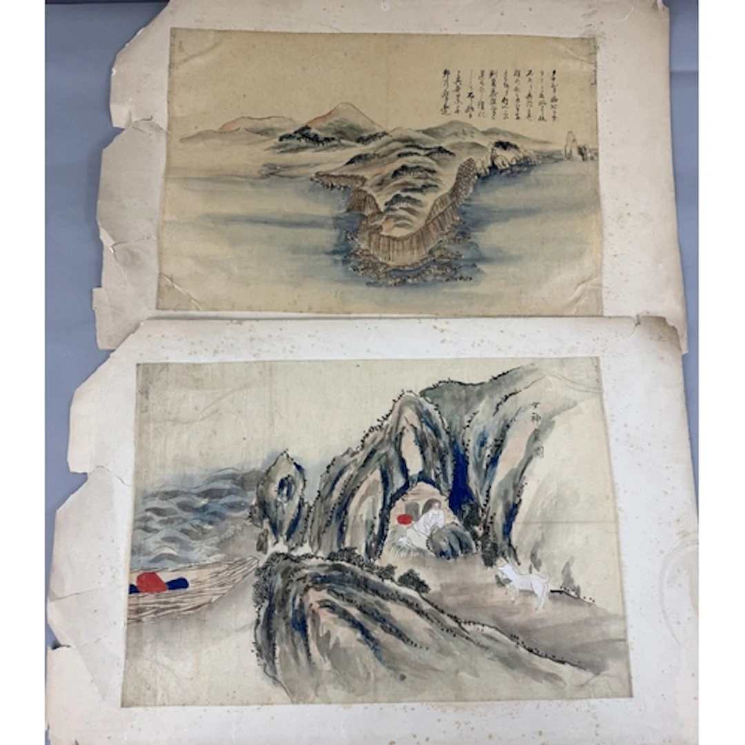 Asian Art: a late Edo or early Meiji watercolour of 'The God...
