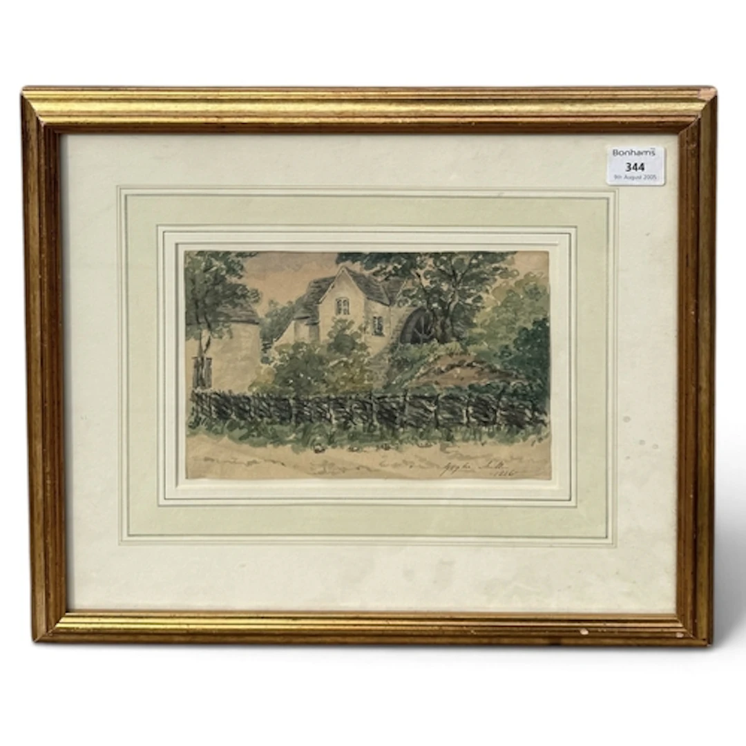 19TH CENTURY ENGLISH SCHOOL: COUNTRY LANDSCAPE WITH A MILL 2...
