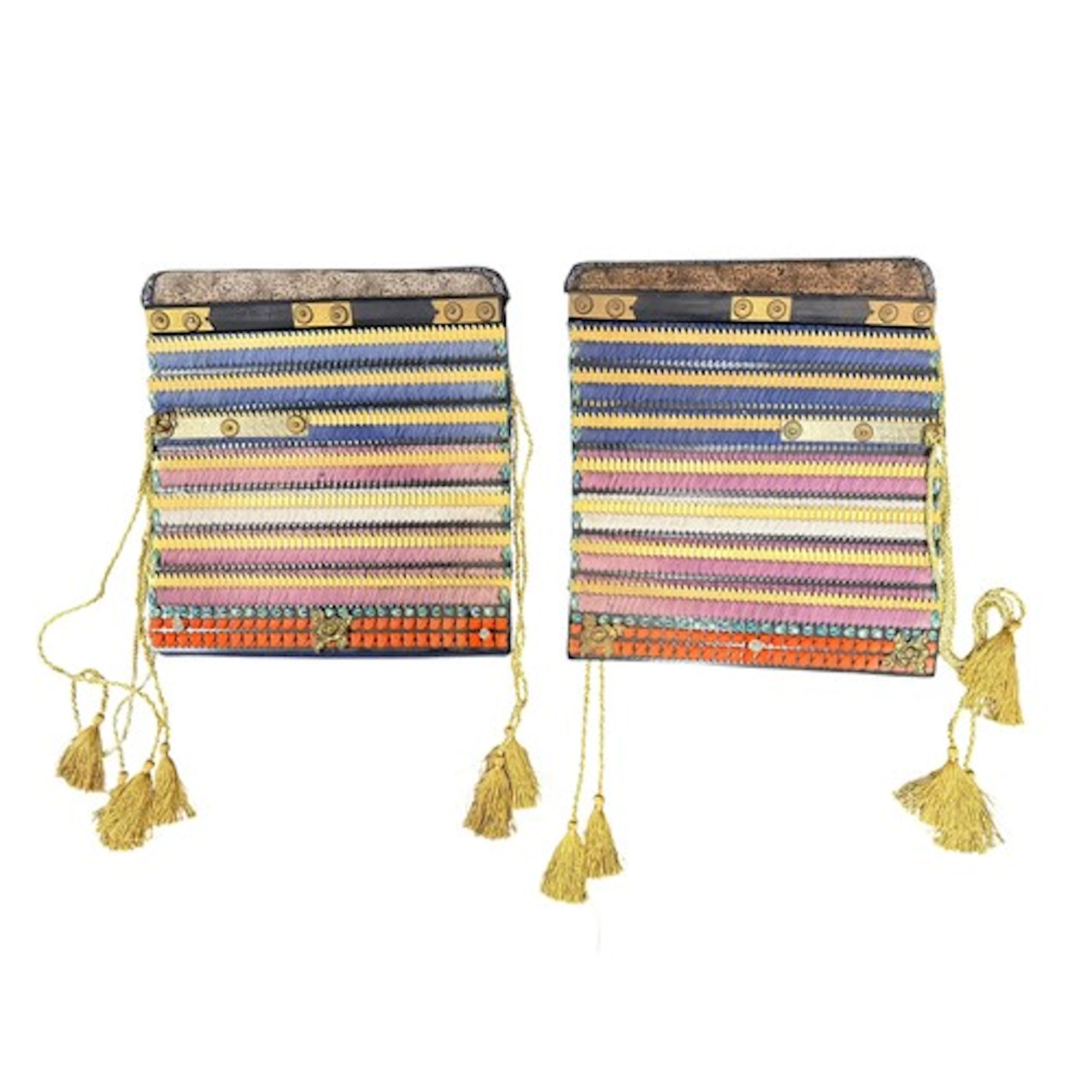 Two Japanese Samurai armour shoulder defence panels (2)
