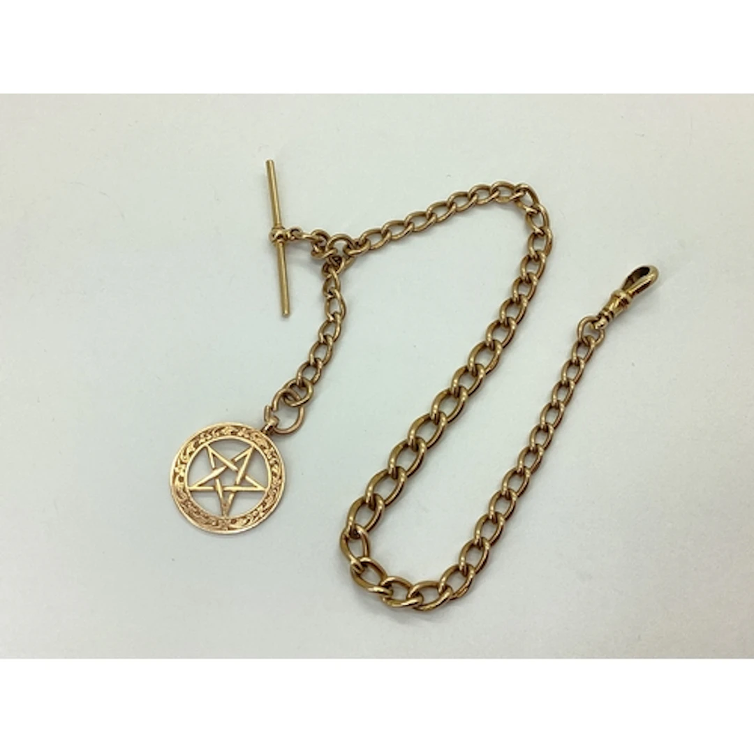 A 9ct Gold Graduated Curb Link Albert Chain, to single swive...