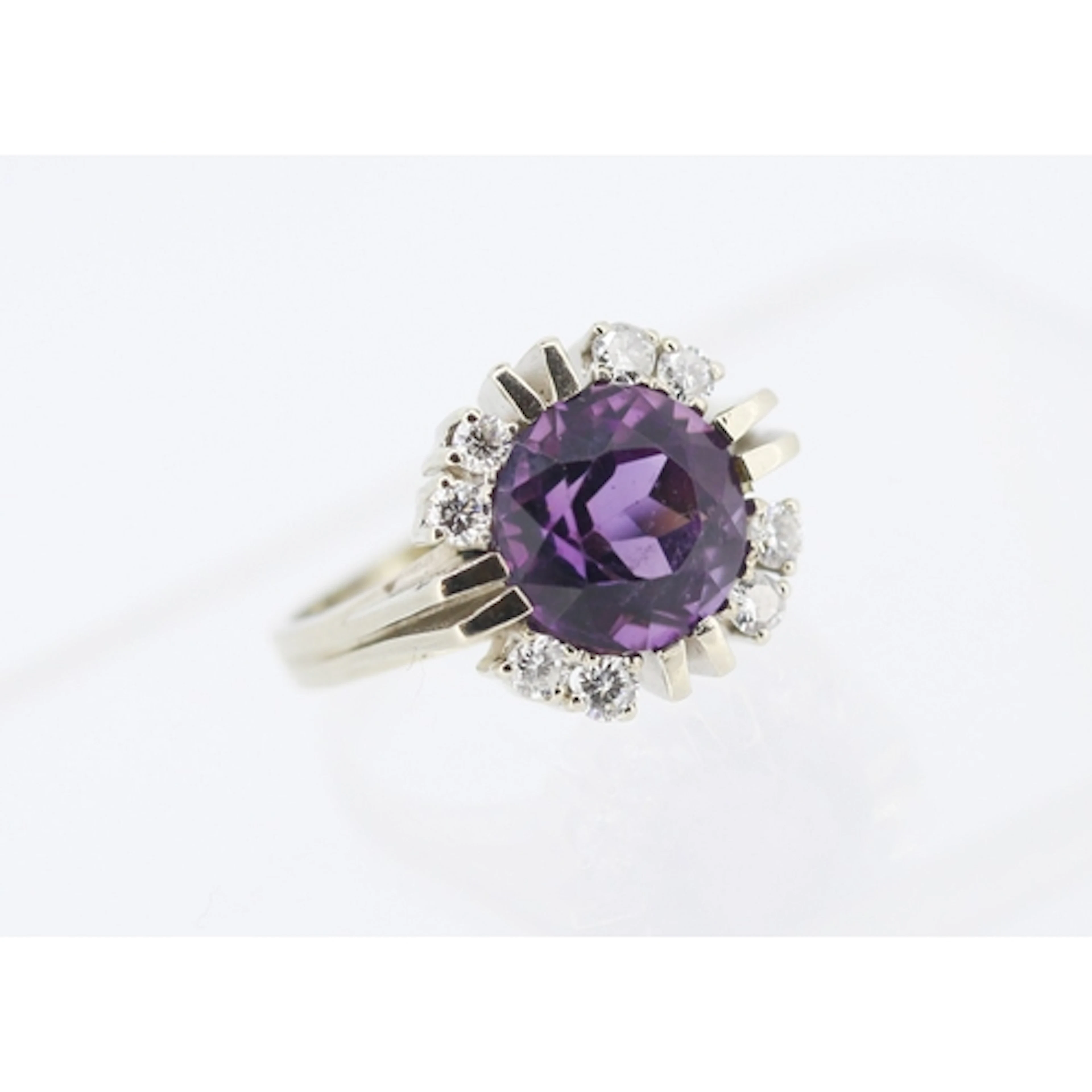 Finely Detailed Violet Amethyst and Eight Twins Set Diamond ...