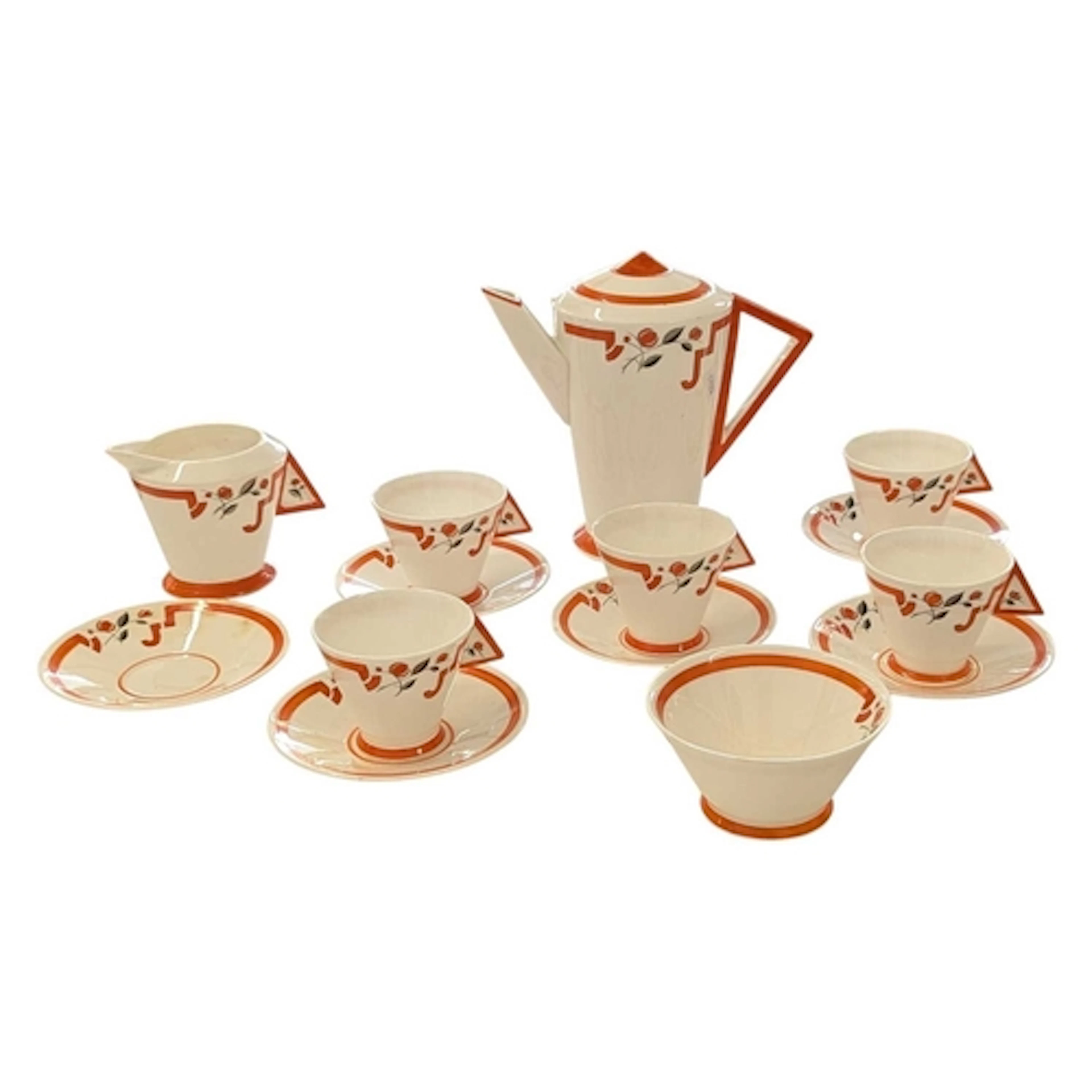 An Art Deco period china porcelain Shelley 'J' pattern, 'Vog...