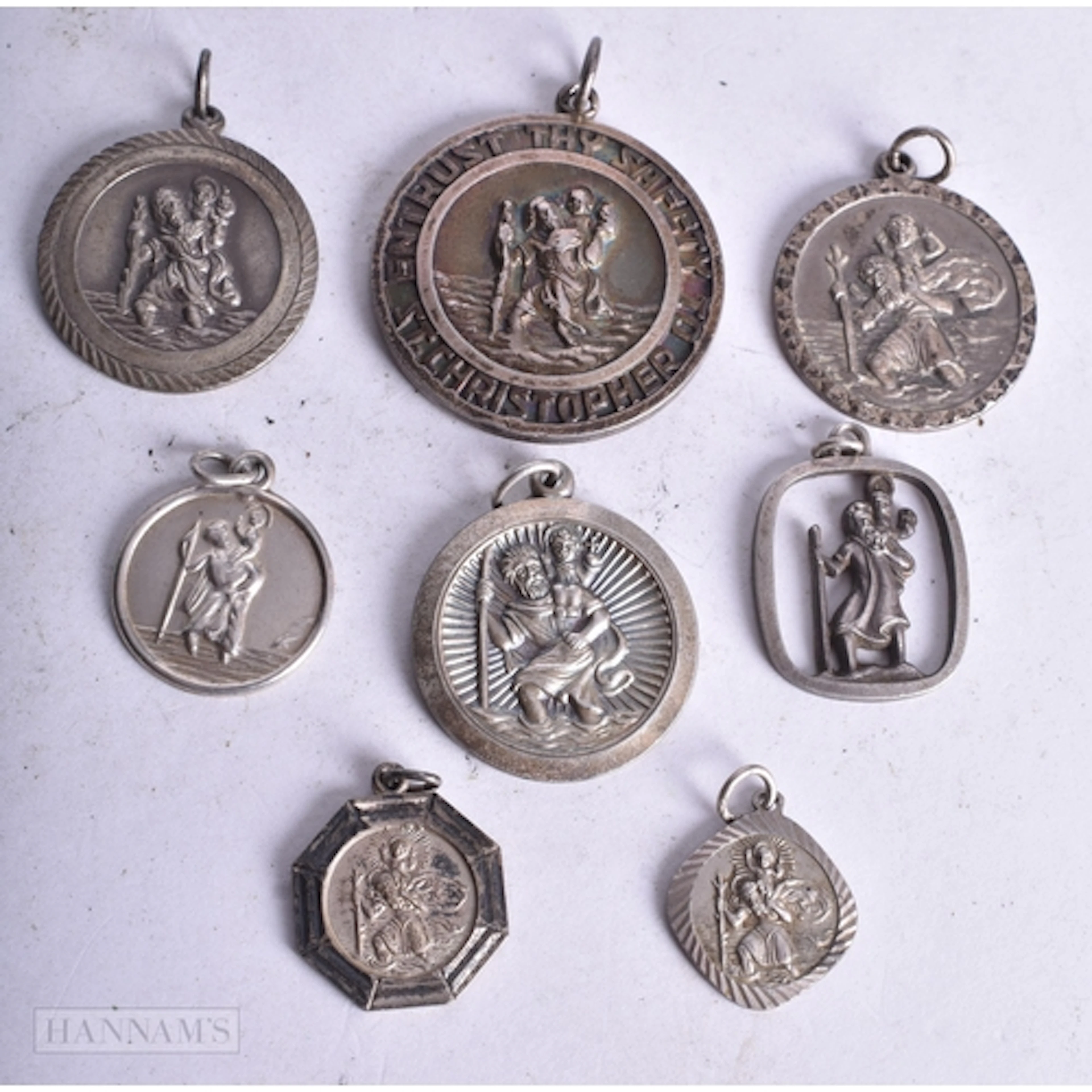 Collection of Sterling Silver George Jensen St Christopher P...