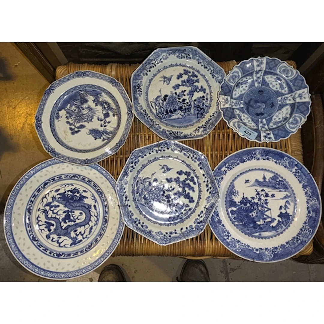 A selection of Chinese blue and white plates