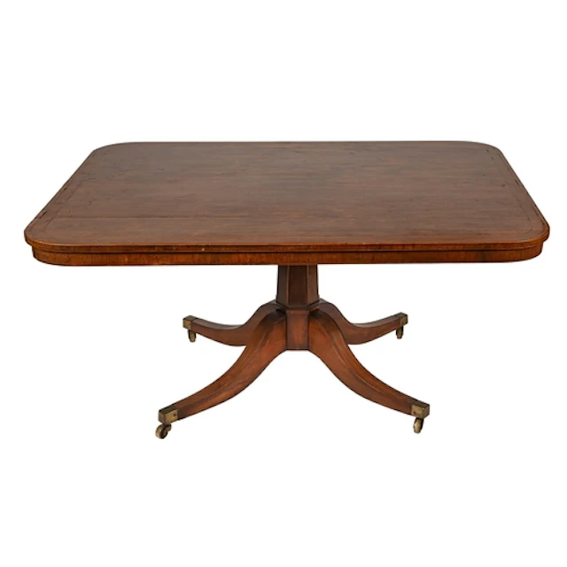 A George IV rosewood breakfast table, the rounded rectangula...