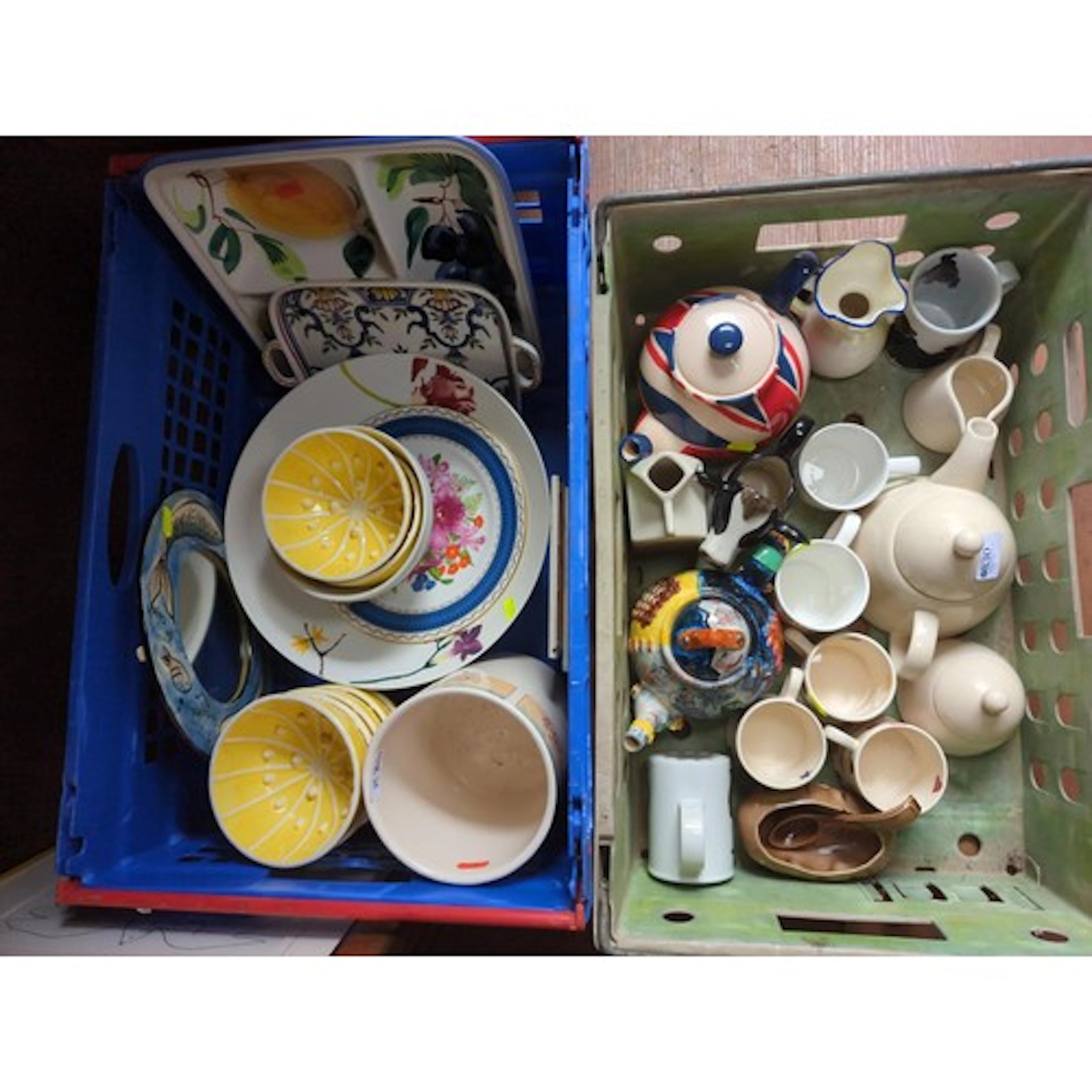 Selection of breakfastware including coffee cups, teapots, b...