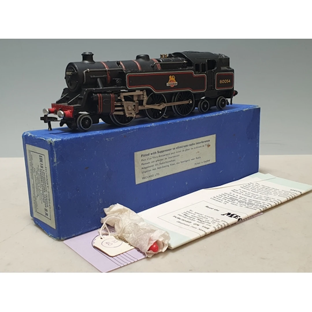 A boxed Hornby Dublo EDL18 2-6-4T, early version in plain bl...