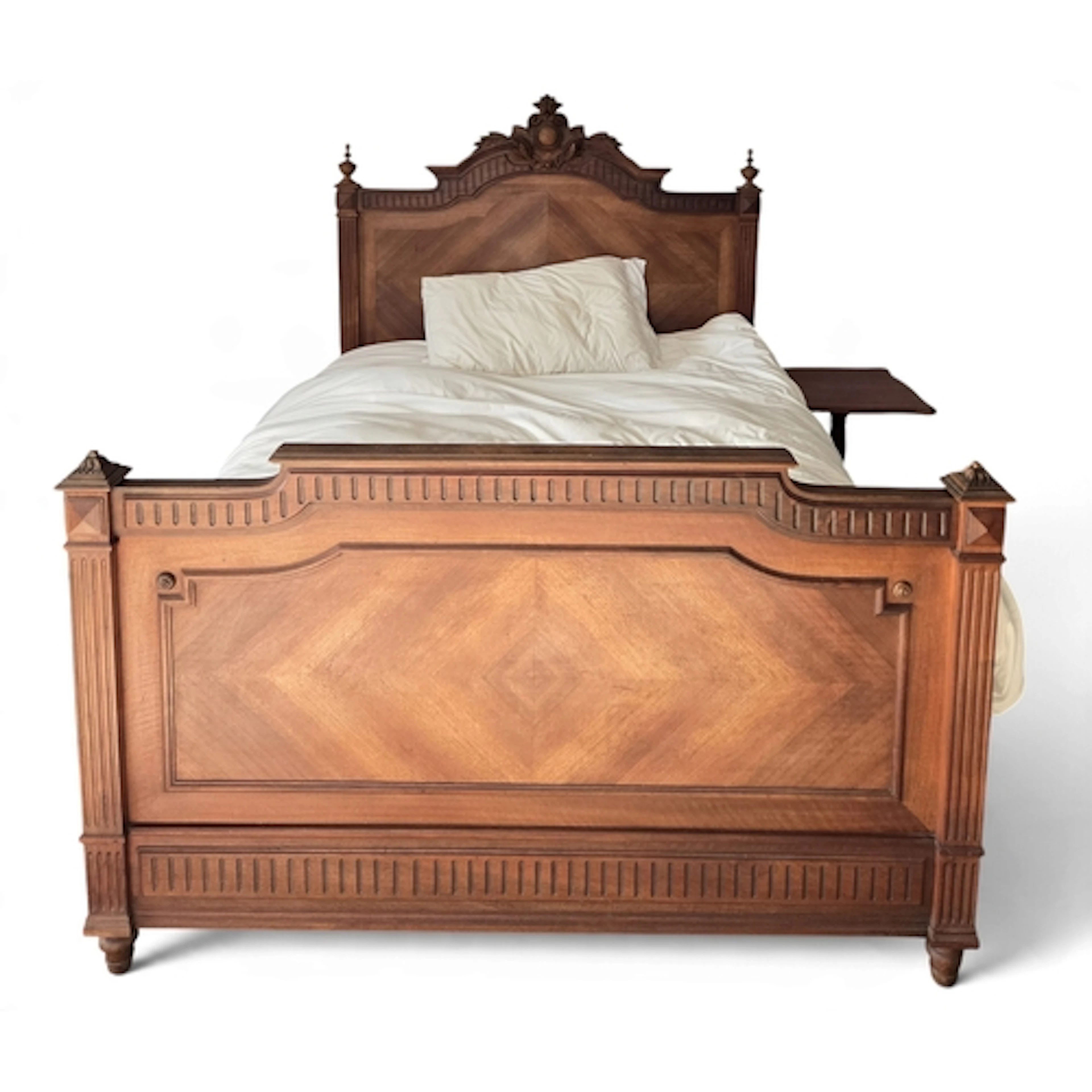 A 19th Century French Bed side rails and footboard. W headbo...