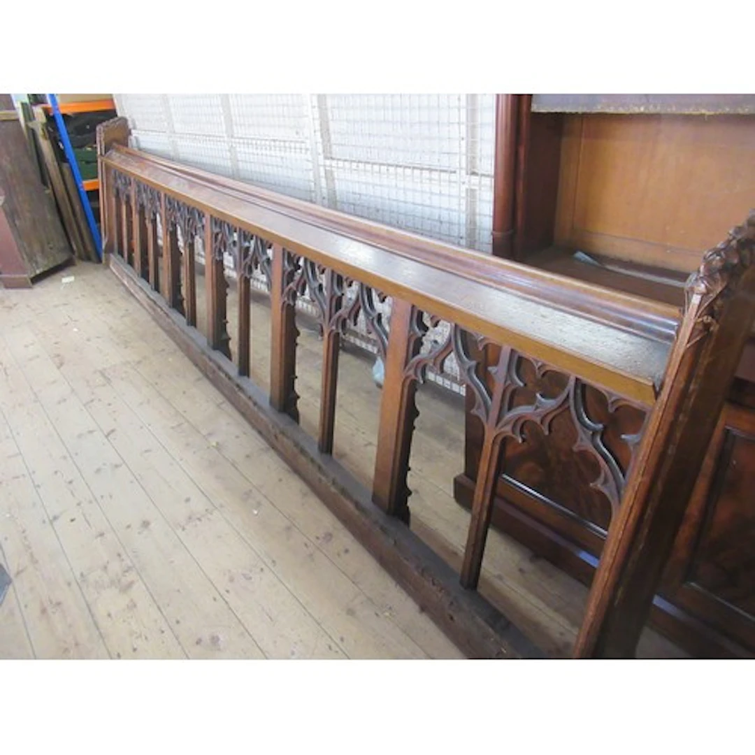 A large church alter rail, length 193ins, height 47ins