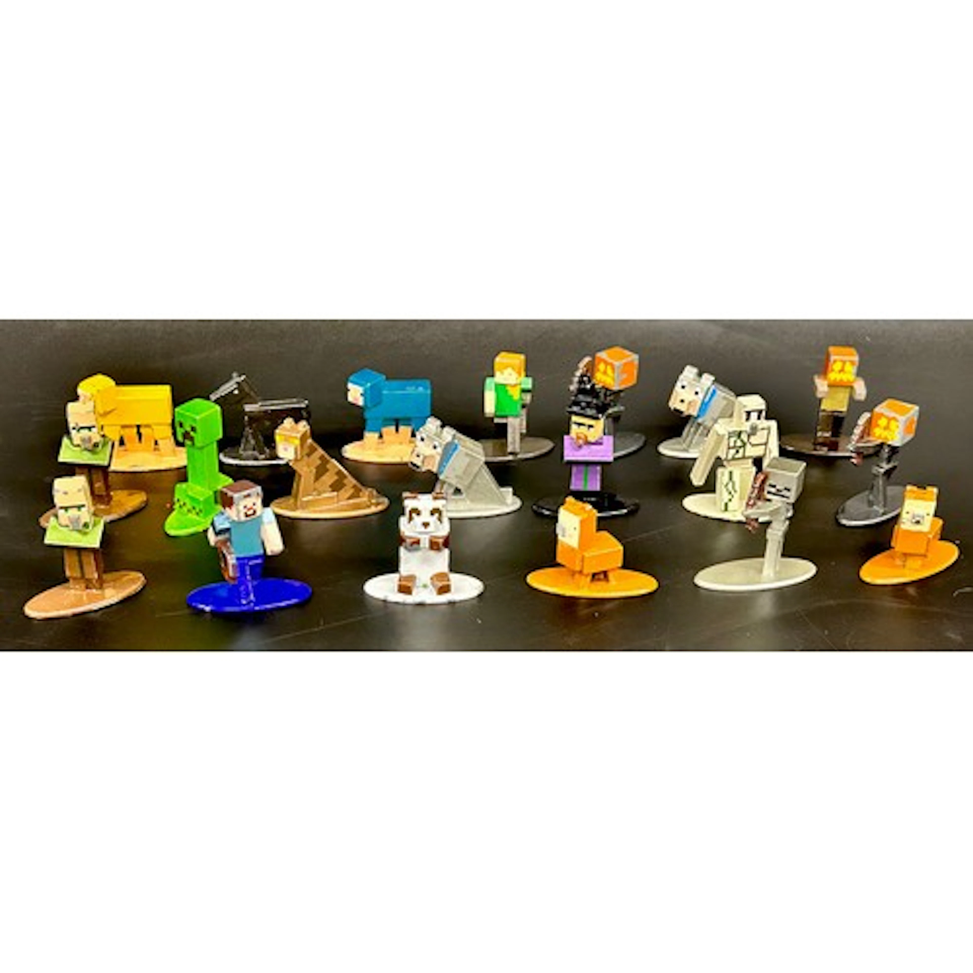 A collection of JADA Toys Minecraft metal figures