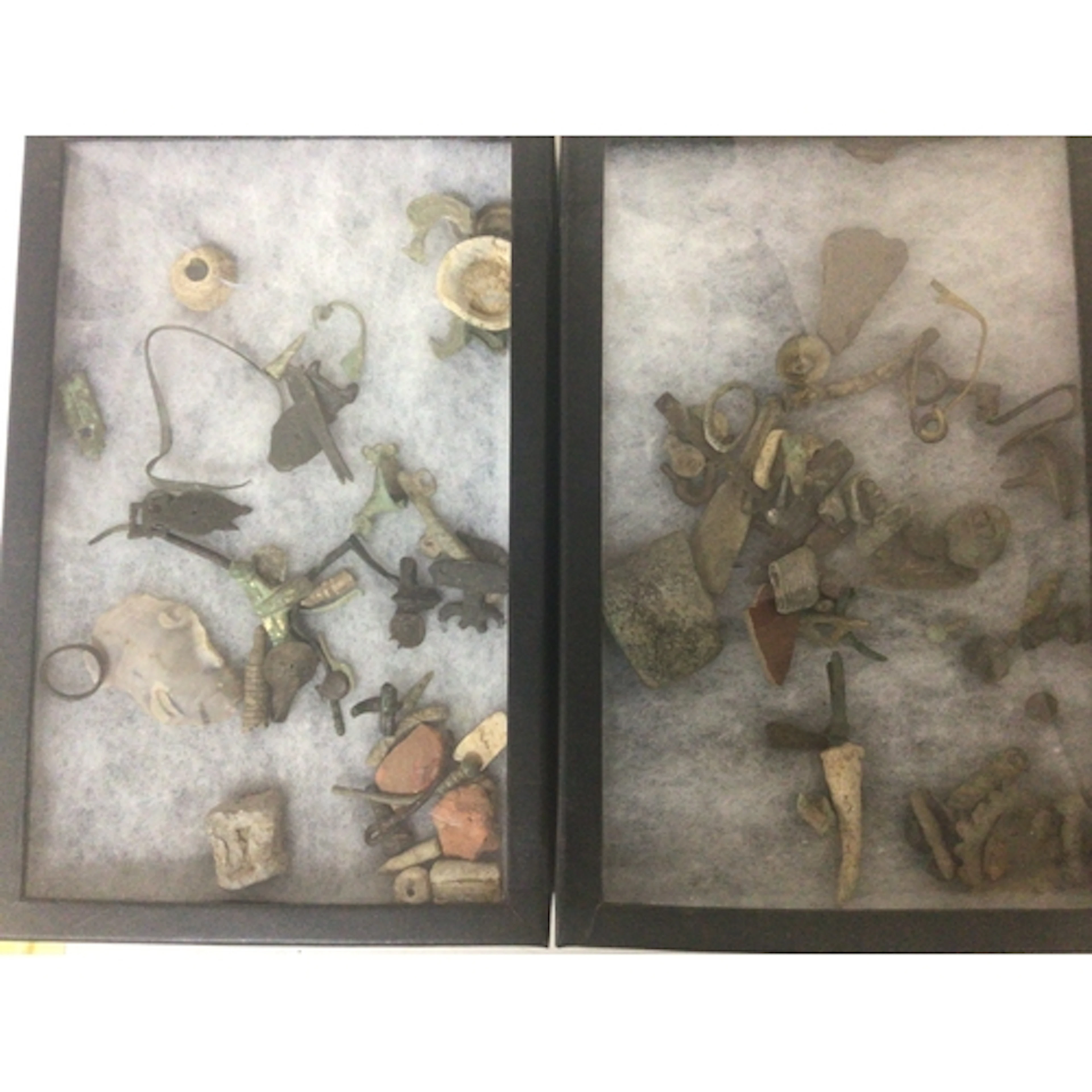 A collection of ancient metal detectors finds in two o...