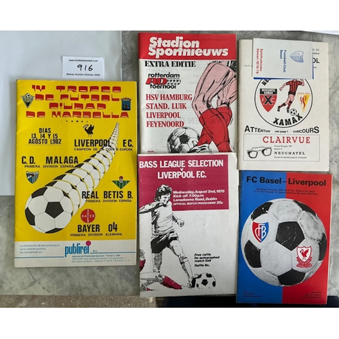 Liverpool Away Friendly Football Programmes: 78/79 Xamax, Ba...