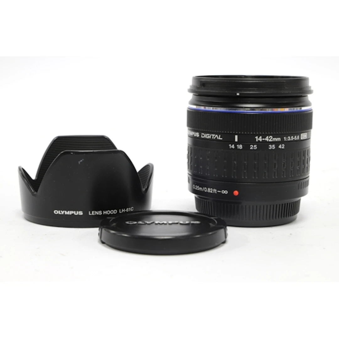 Olympus Zuiko Digital 14-42mm f/3.5-5.6 Lens, front and back...