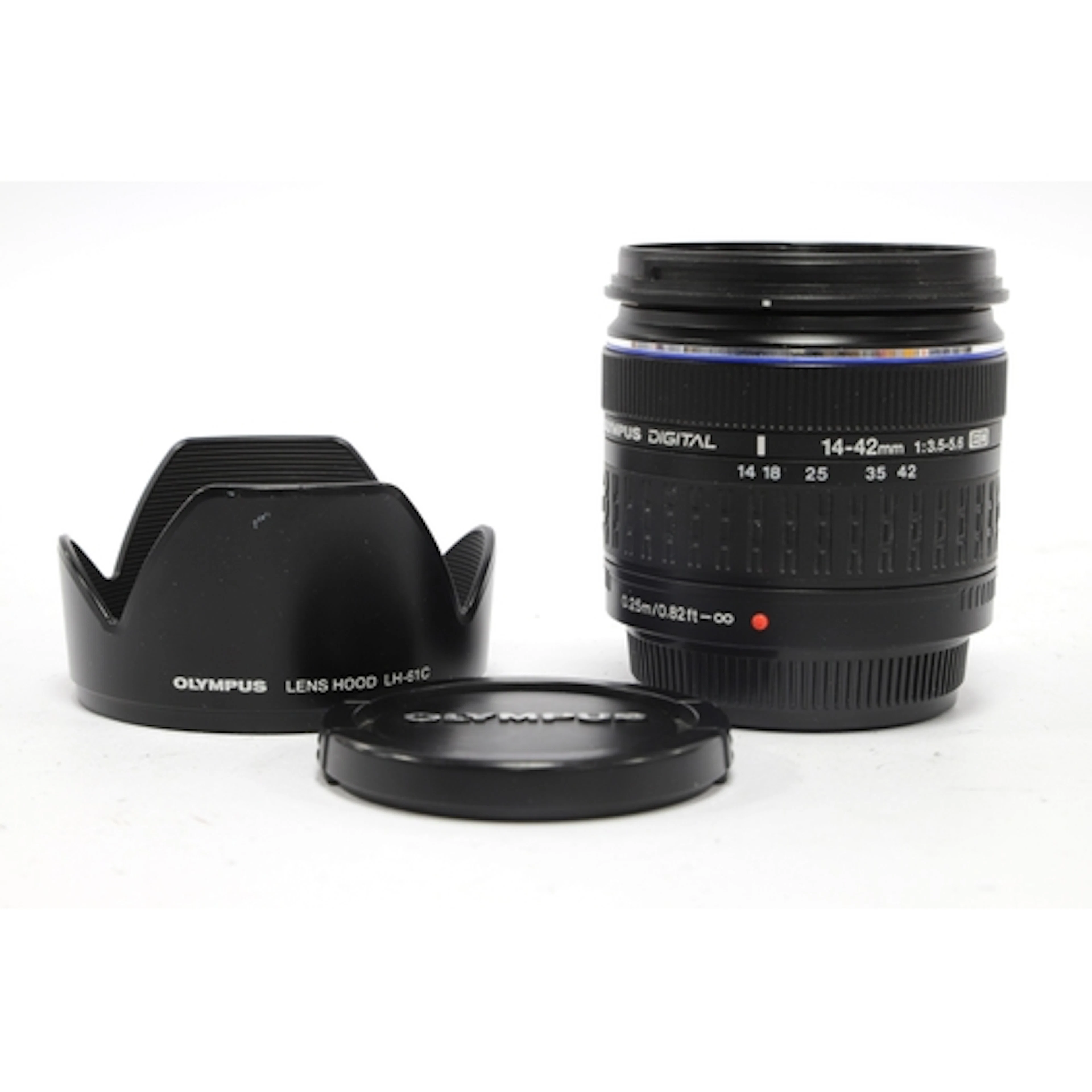 Olympus Zuiko Digital 14-42mm f/3.5-5.6 Lens, front and back...