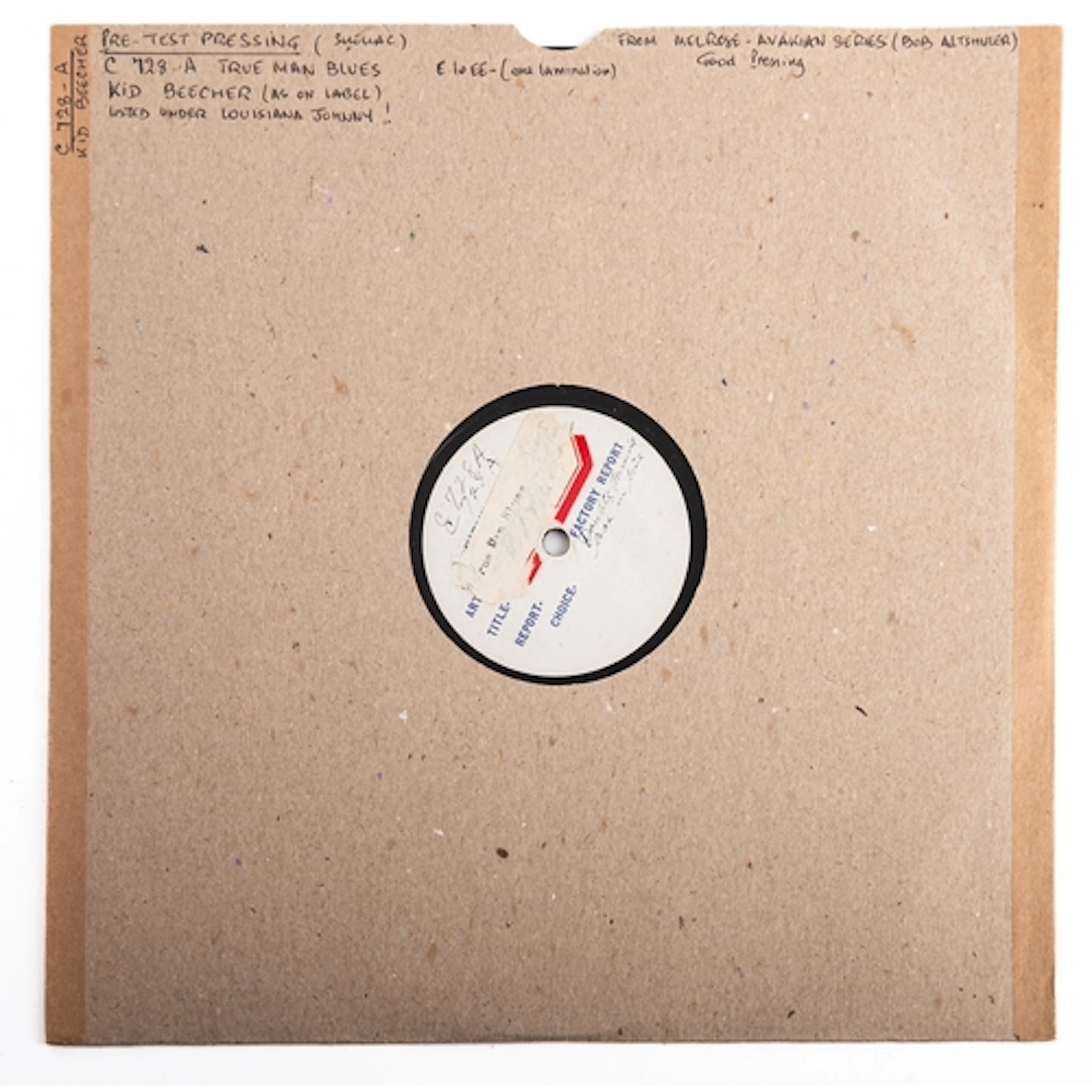 Pre Test Pressing Kid Beecher - True Man Blues C 728 A (As ...
