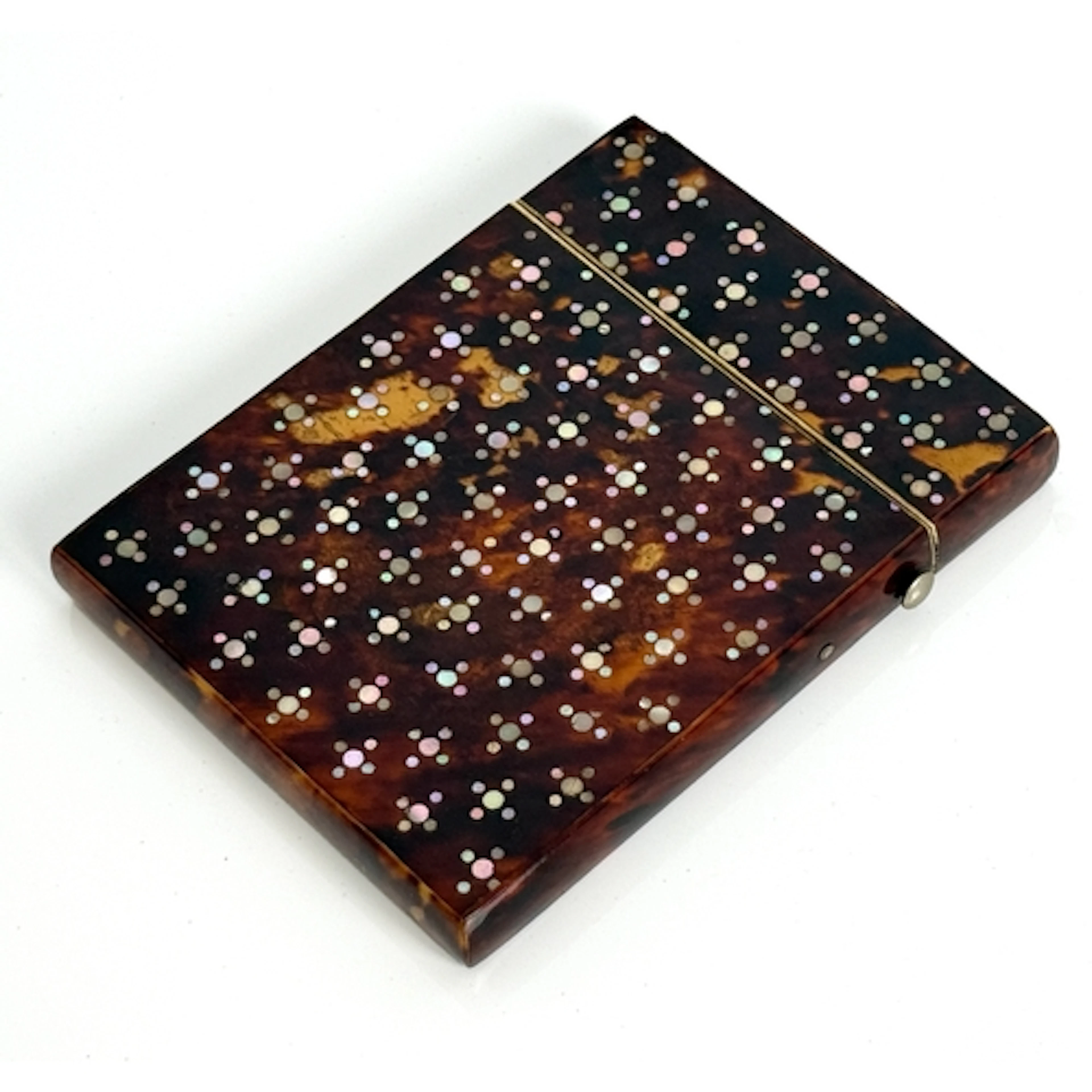 A nineteenth century tortoiseshell calling card case - with ...
